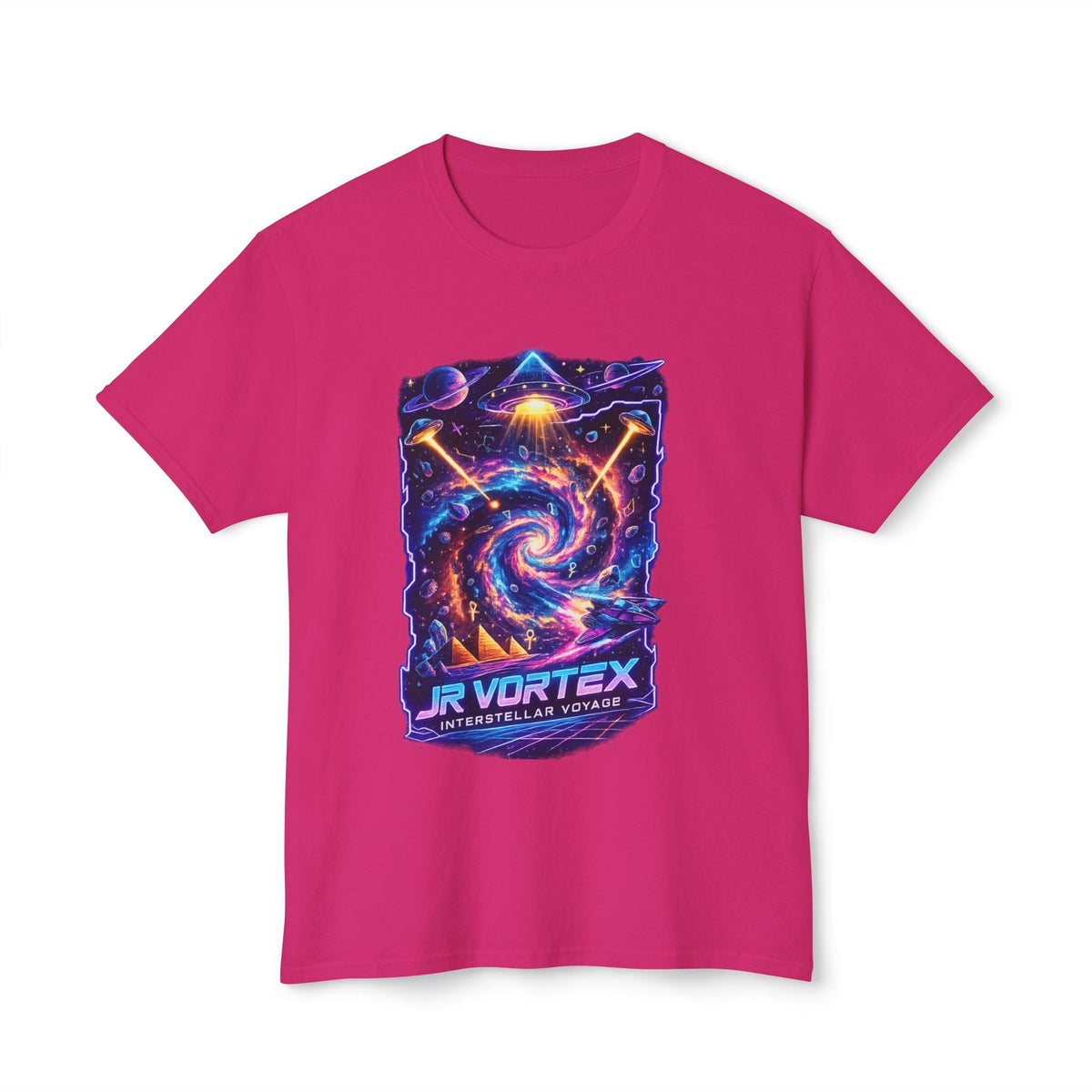Vortex Nebula T-Shirt — 'JR VORTEX' Cosmic Spiral Graphic Tee Printify