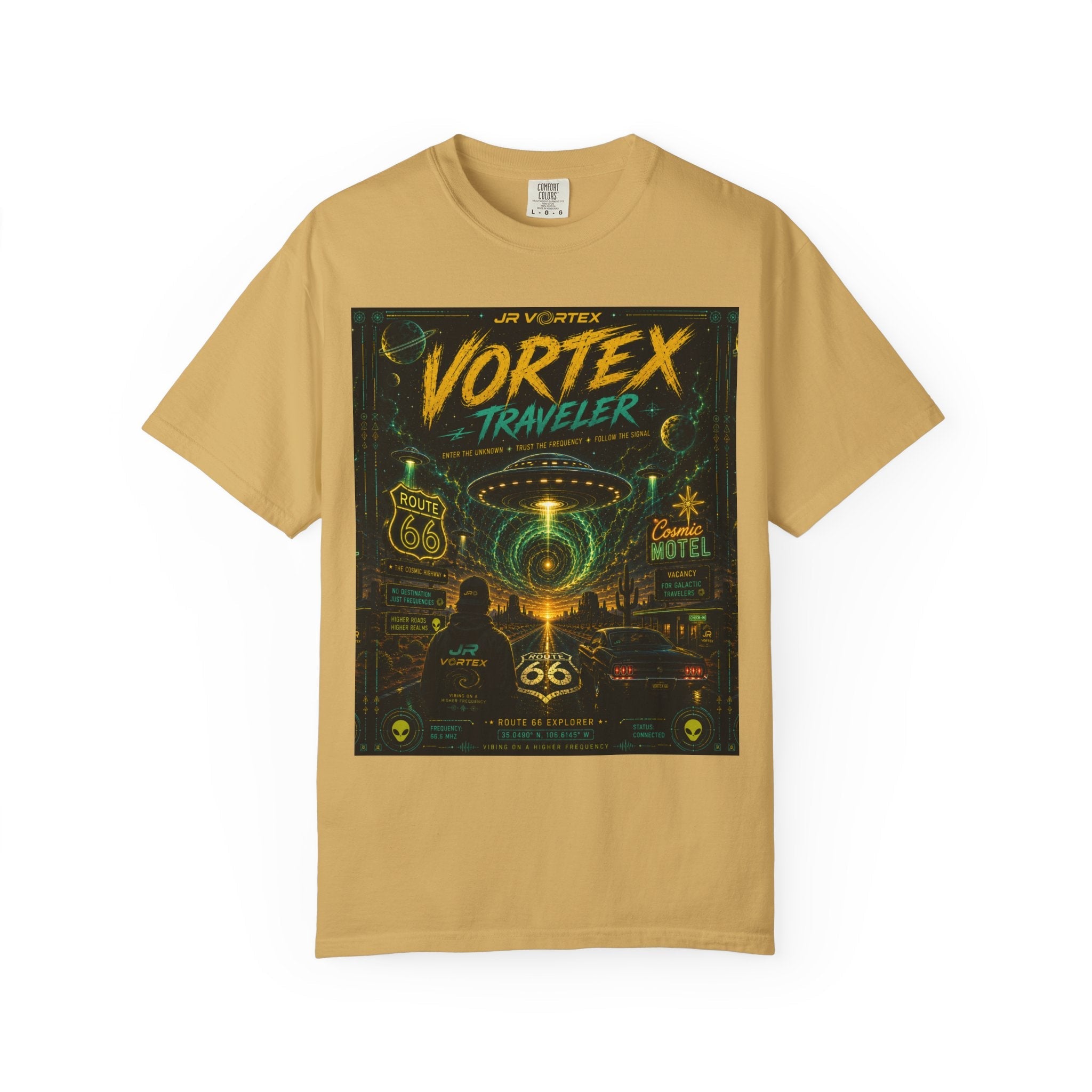 Vortex Traveler T-Shirt — Retro Sci‑Fi Roadtrip Graphic Tee