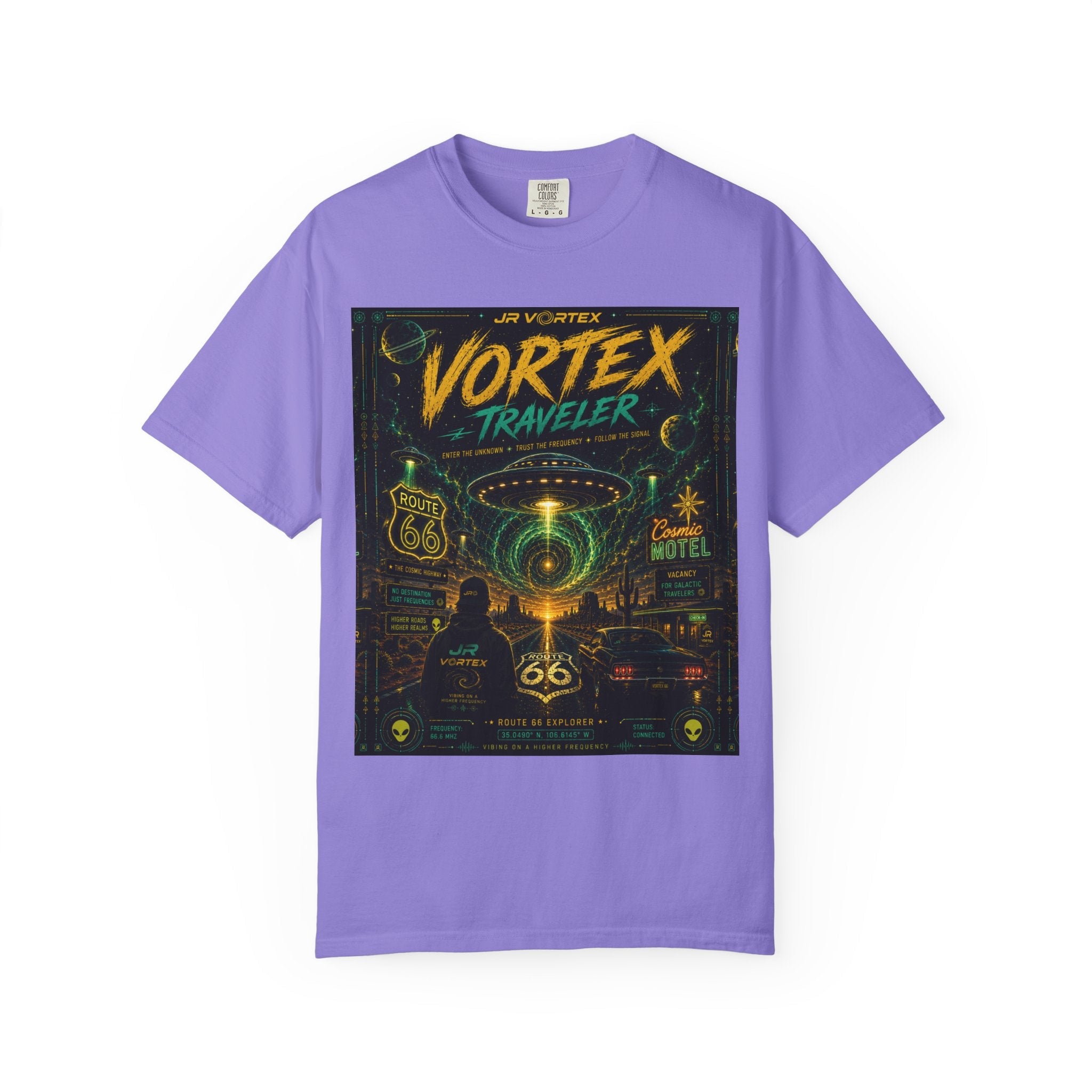 Vortex Traveler T-Shirt — Retro Sci‑Fi Roadtrip Graphic Tee