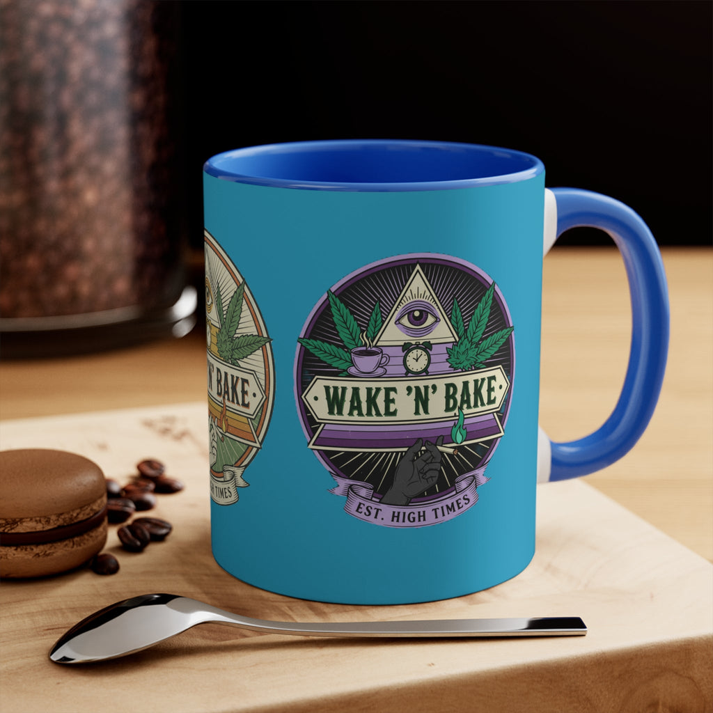 Wake 'N' Bake 11oz Accent Mug — Morning Cannabis Coffee Cup