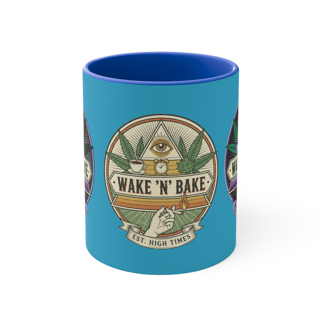 Wake 'N' Bake 11oz Accent Mug — Morning Cannabis Coffee Cup