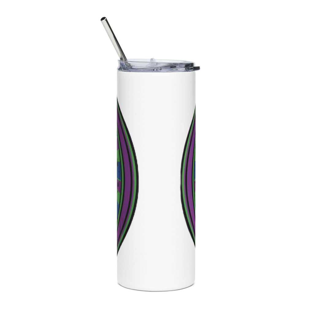Wake N Bake 20oz Stainless Steel Tumbler — Psychedelic Snake Coffee Cup with Cannabis Leaf Design