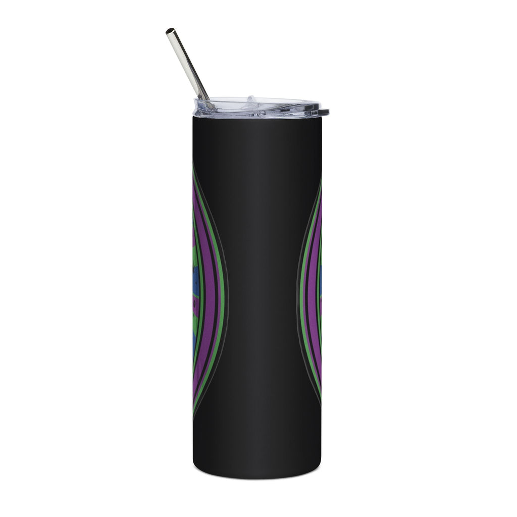 Wake N Bake 20oz Stainless Steel Tumbler — Psychedelic Snake Coffee Cup with Cannabis Leaf Design