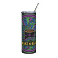 Wake N Bake 20oz Stainless Steel Tumbler — Psychedelic Snake Coffee Cup with Cannabis Leaf Design