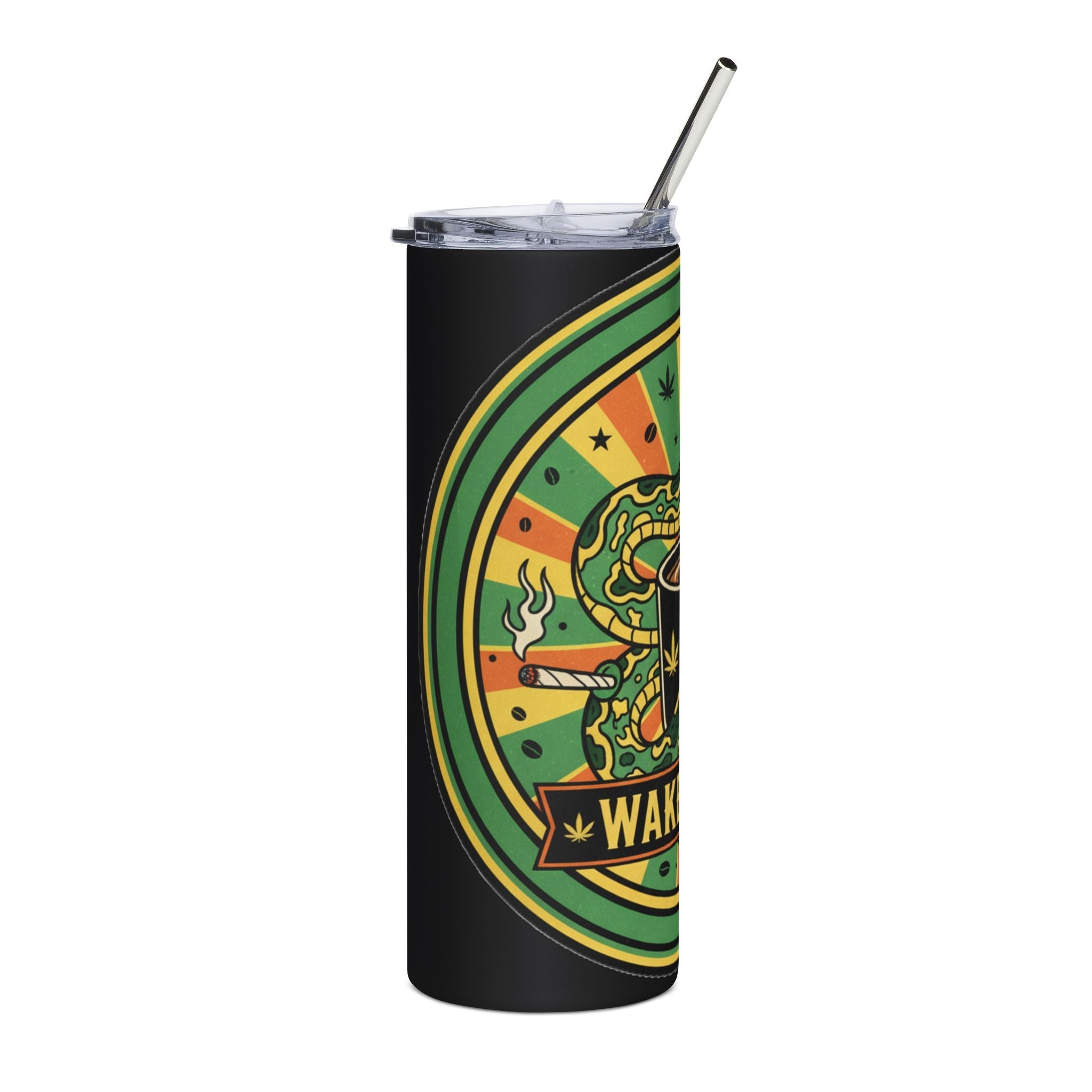 Wake N Bake 20oz Stainless Tumbler — Rasta Cannabis Coffee Travel Cup