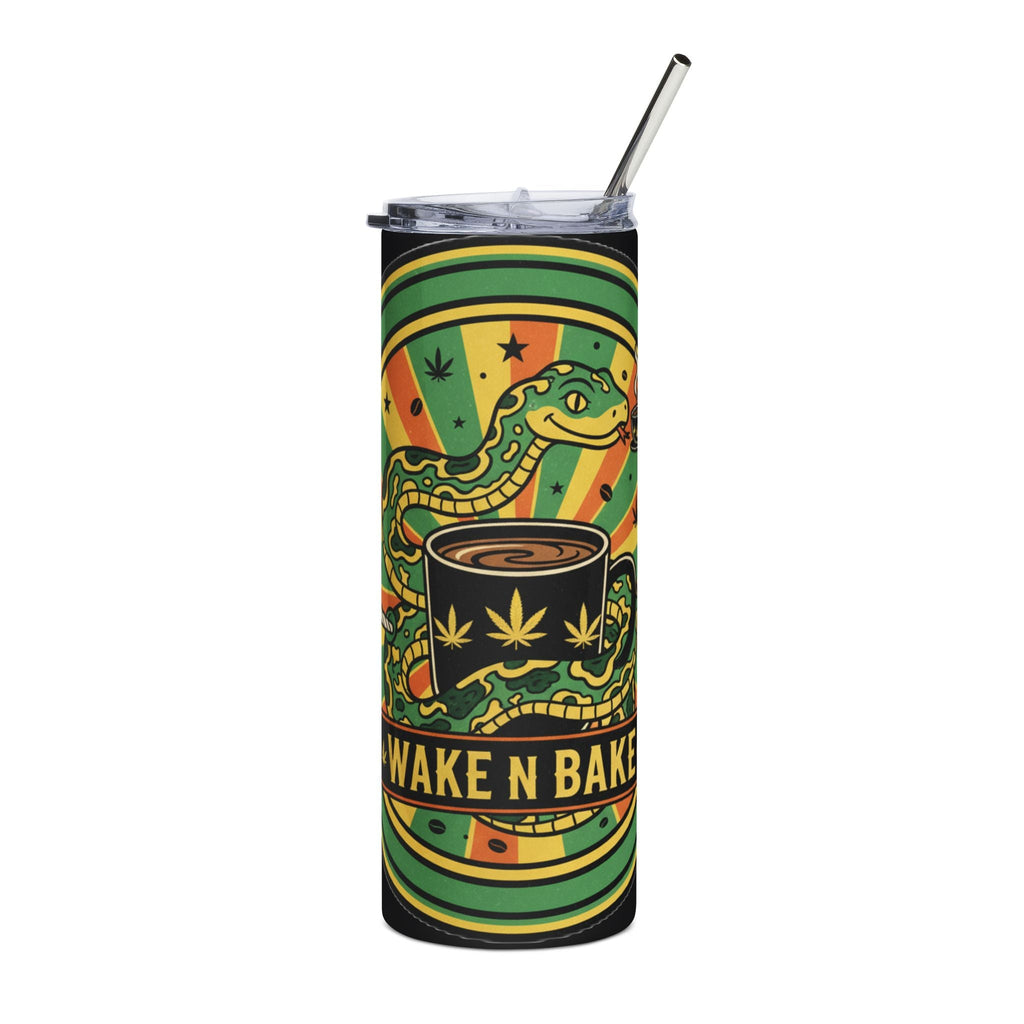Wake N Bake 20oz Stainless Tumbler — Rasta Cannabis Coffee Travel Cup
