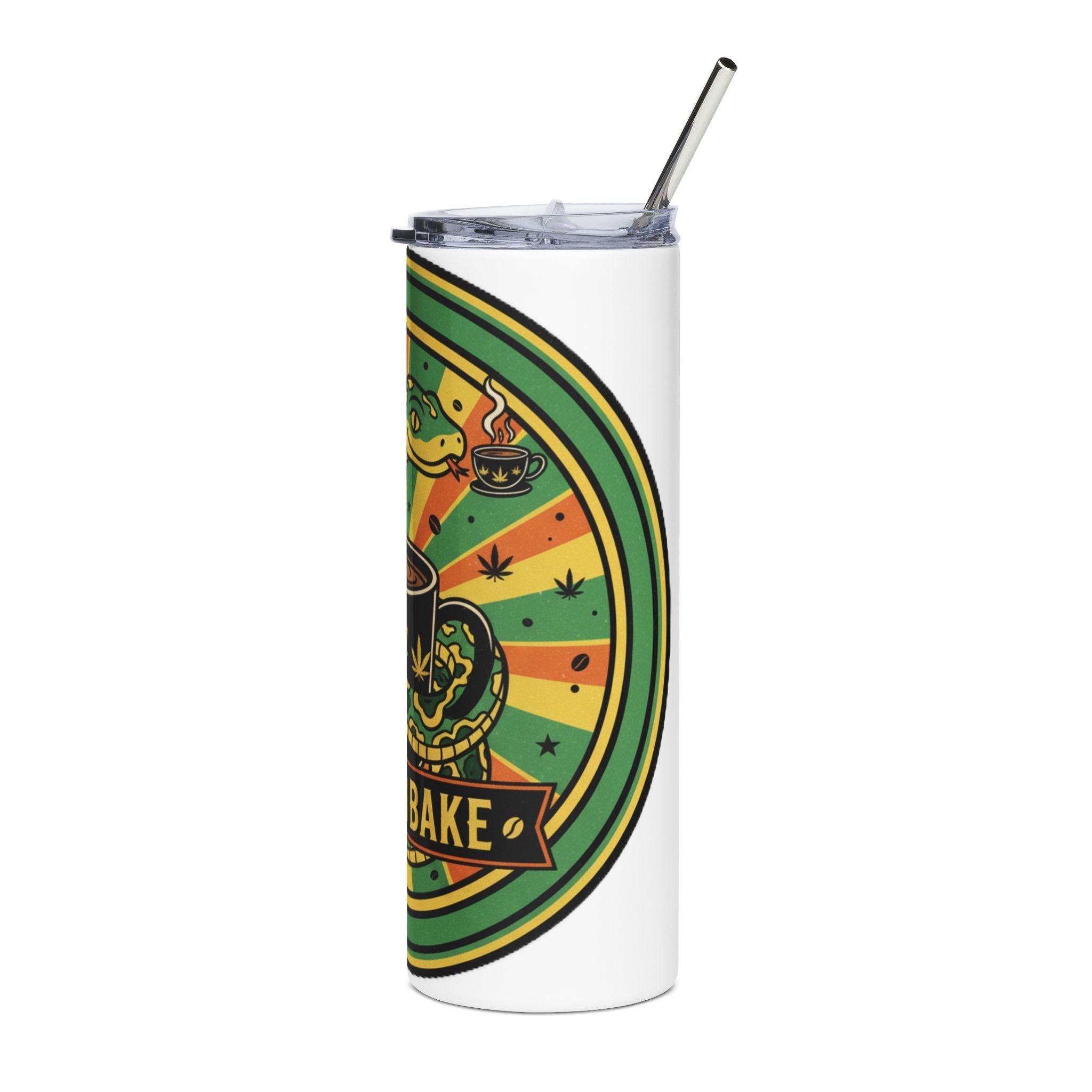 Wake N Bake 20oz Stainless Tumbler — Rasta Cannabis Coffee Travel Cup
