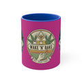 Wake 'N' Bake Accent Mug – Color Inside Coffee Cup with Retro Cannabis Emblem