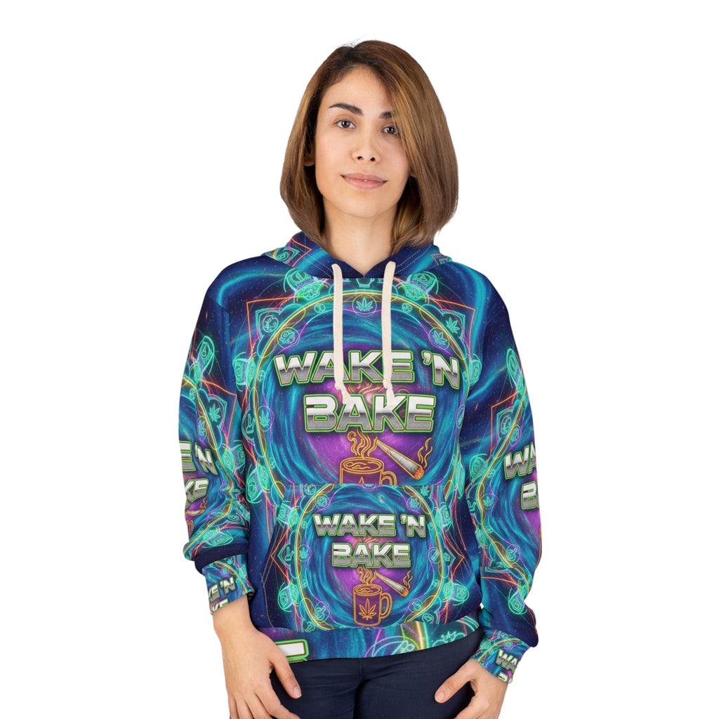 Wake 'N Bake All-Over Print Hoodie — Psychedelic Cannabis Morning Pullover