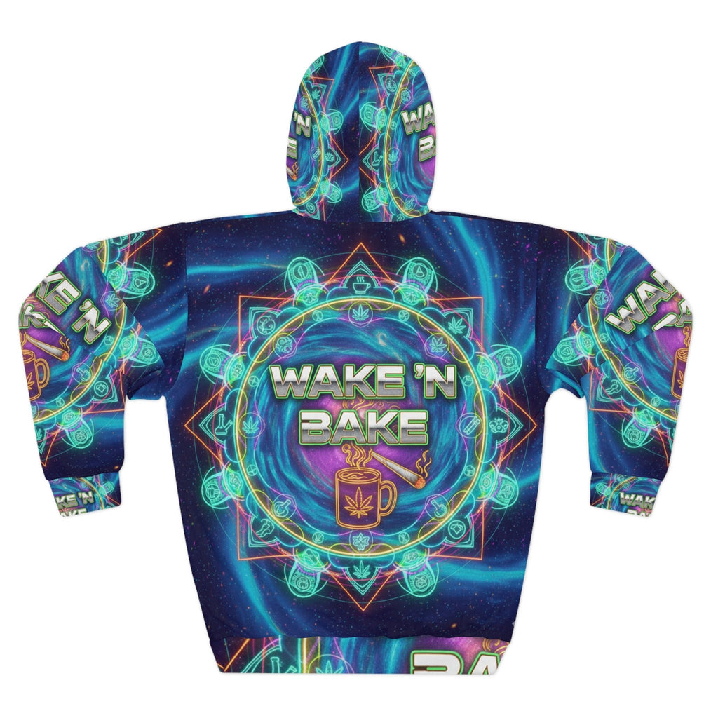 Wake 'N Bake All-Over Print Hoodie — Psychedelic Cannabis Morning Pullover