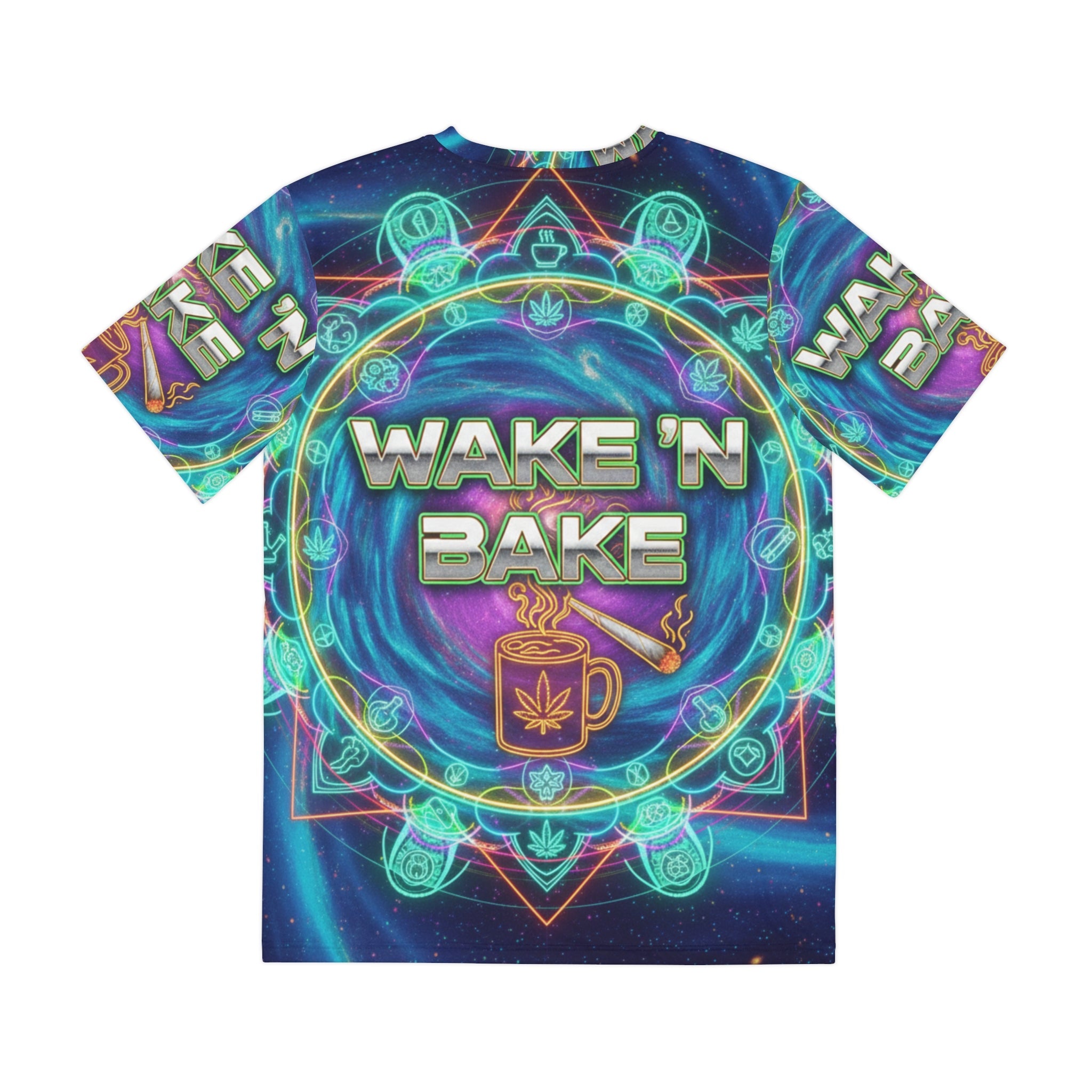 Wake 'N Bake Graphic Tee — Psychedelic Cannabis Coffee Shirt