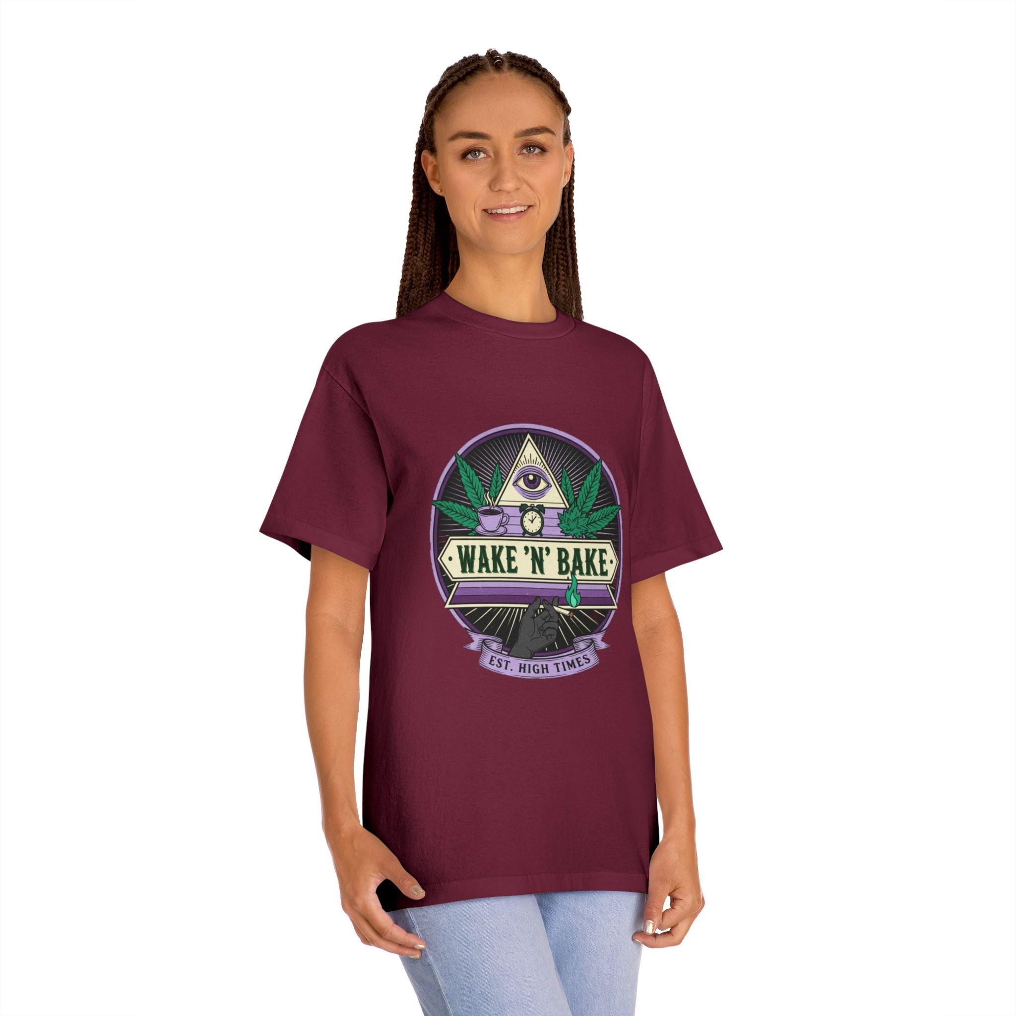 Wake 'N' Bake T-Shirt — Retro Cannabis Graphic Tee