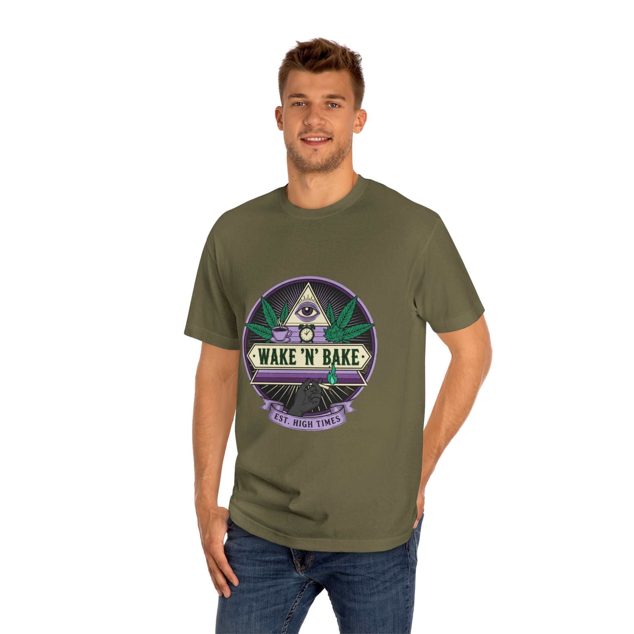 Wake 'N' Bake T-Shirt — Retro Cannabis Graphic Tee