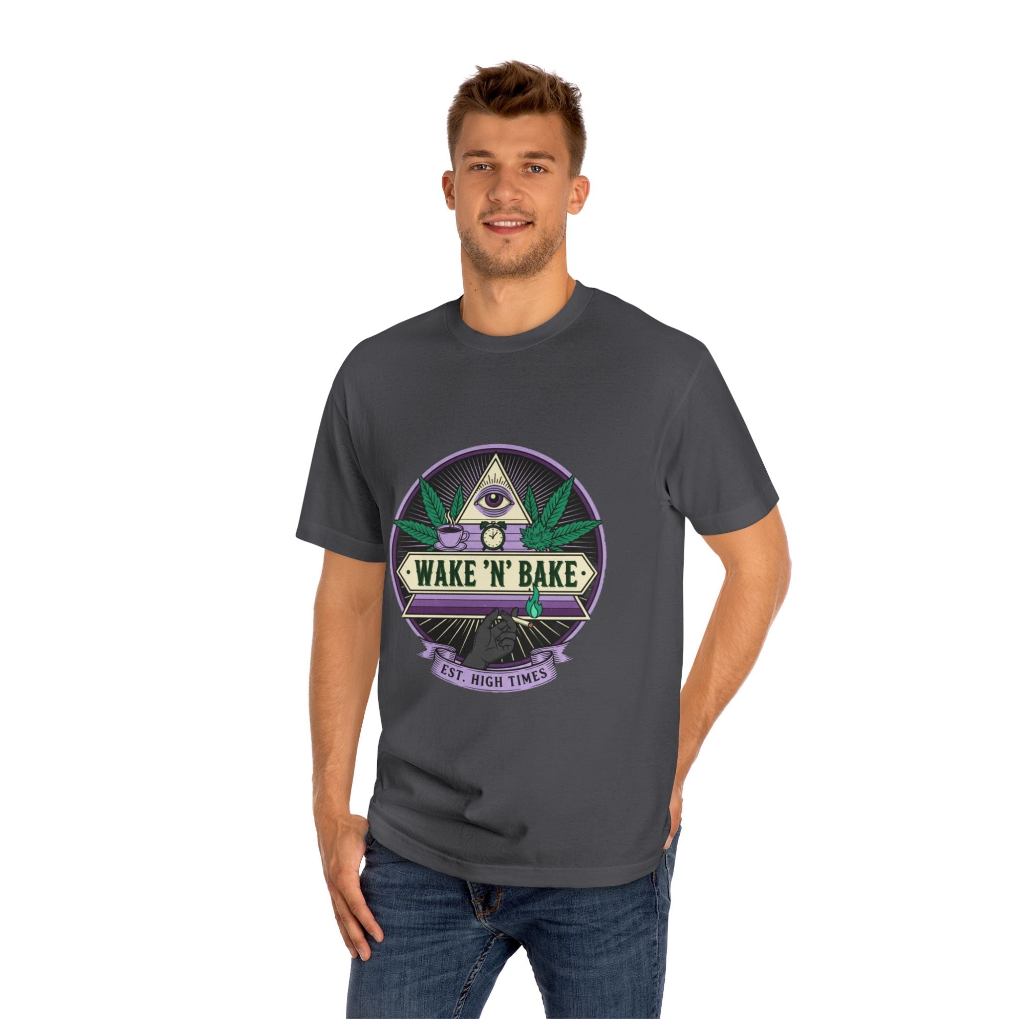 Wake 'N' Bake T-Shirt — Retro Cannabis Graphic Tee