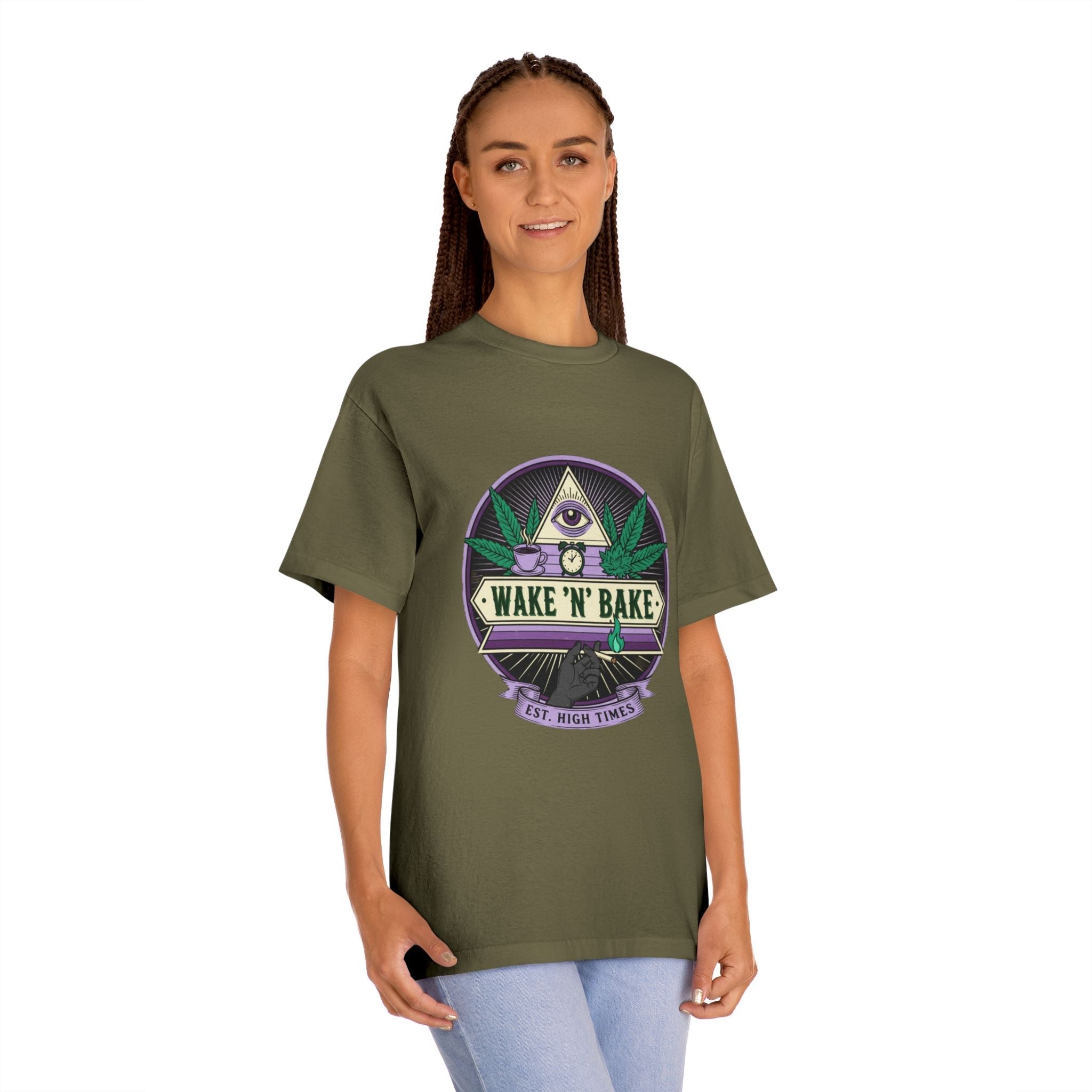 Wake 'N' Bake T-Shirt — Retro Cannabis Graphic Tee