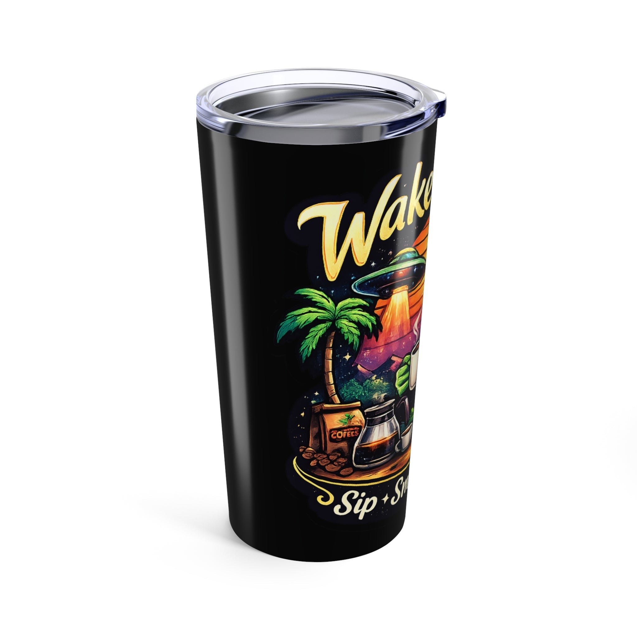 Wake n Vibes 20oz Tumbler — Alien Coffee & Chill Travel Cup
