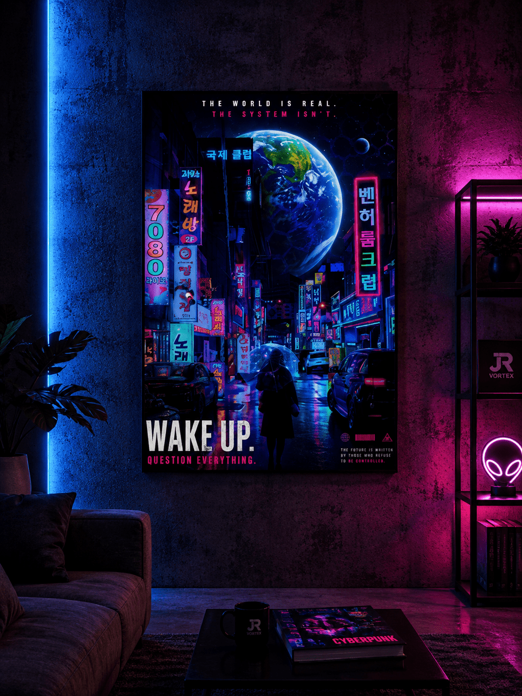 Wake Up Cyberpunk Poster