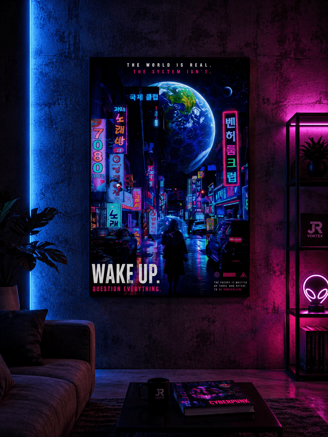 Wake Up Cyberpunk Poster