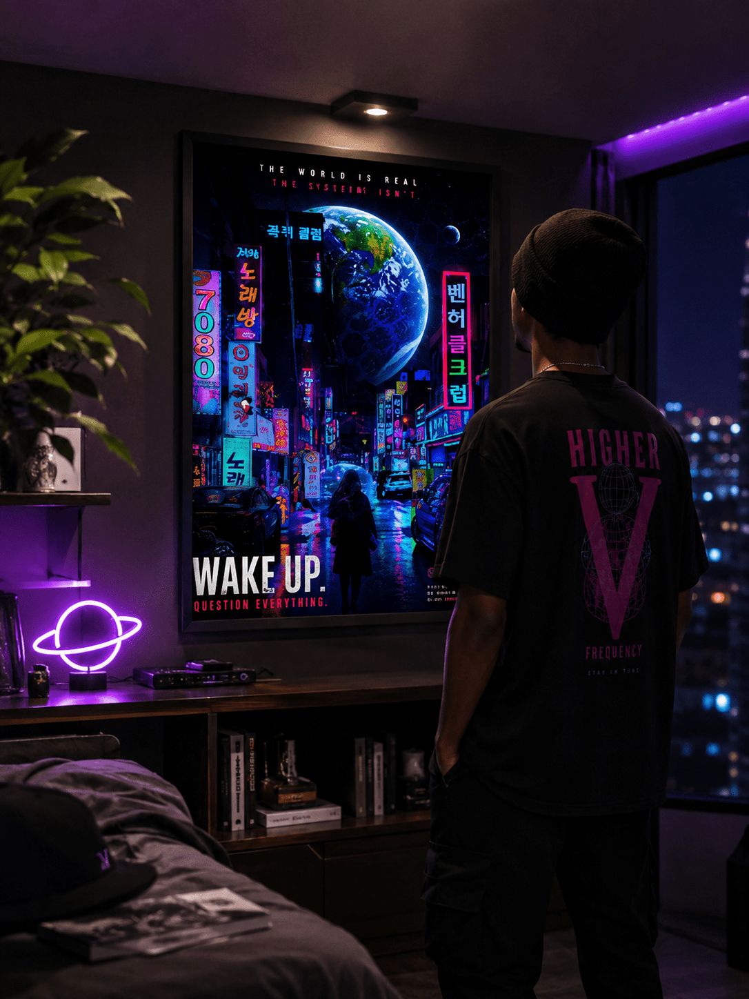 Wake Up Cyberpunk Poster
