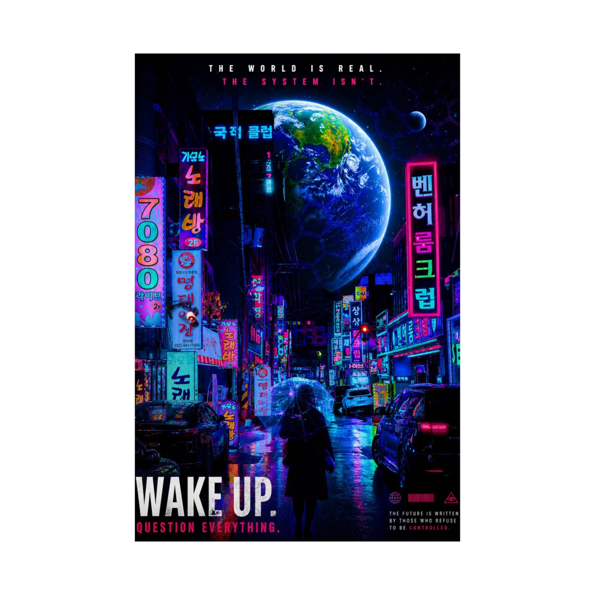 Wake Up Cyberpunk Poster