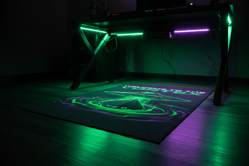 Welcome to the Vortex Rug — Under Desk LED Glow