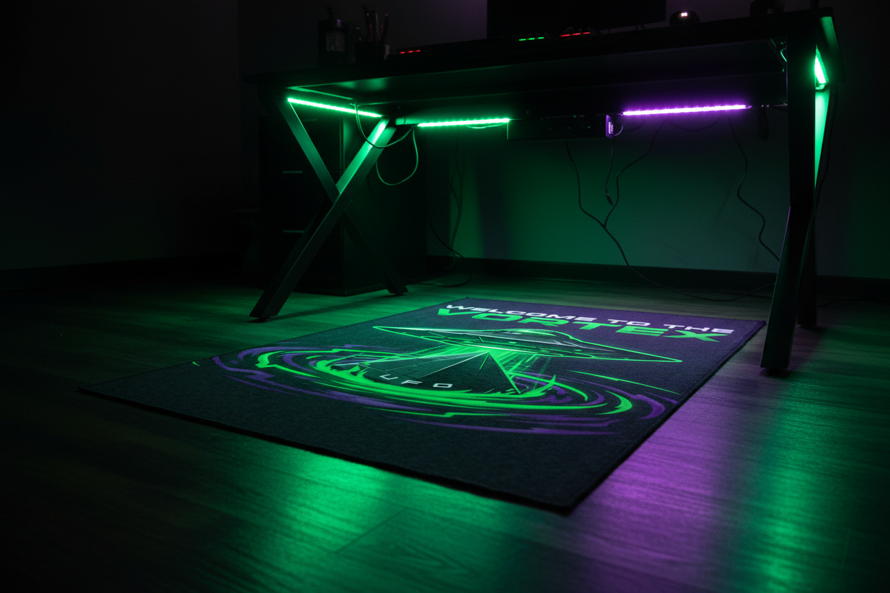 Welcome to the Vortex Rug — Under Desk LED Glow
