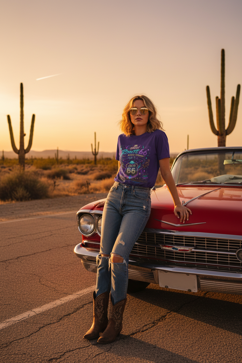White Woman Roadside Americana
