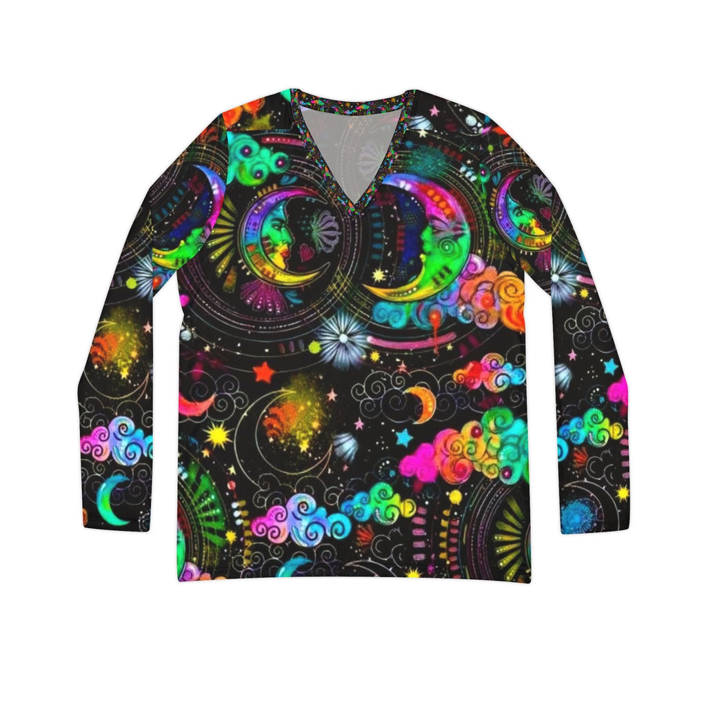 Women's Long Sleeve V-neck Shirt (AOP)