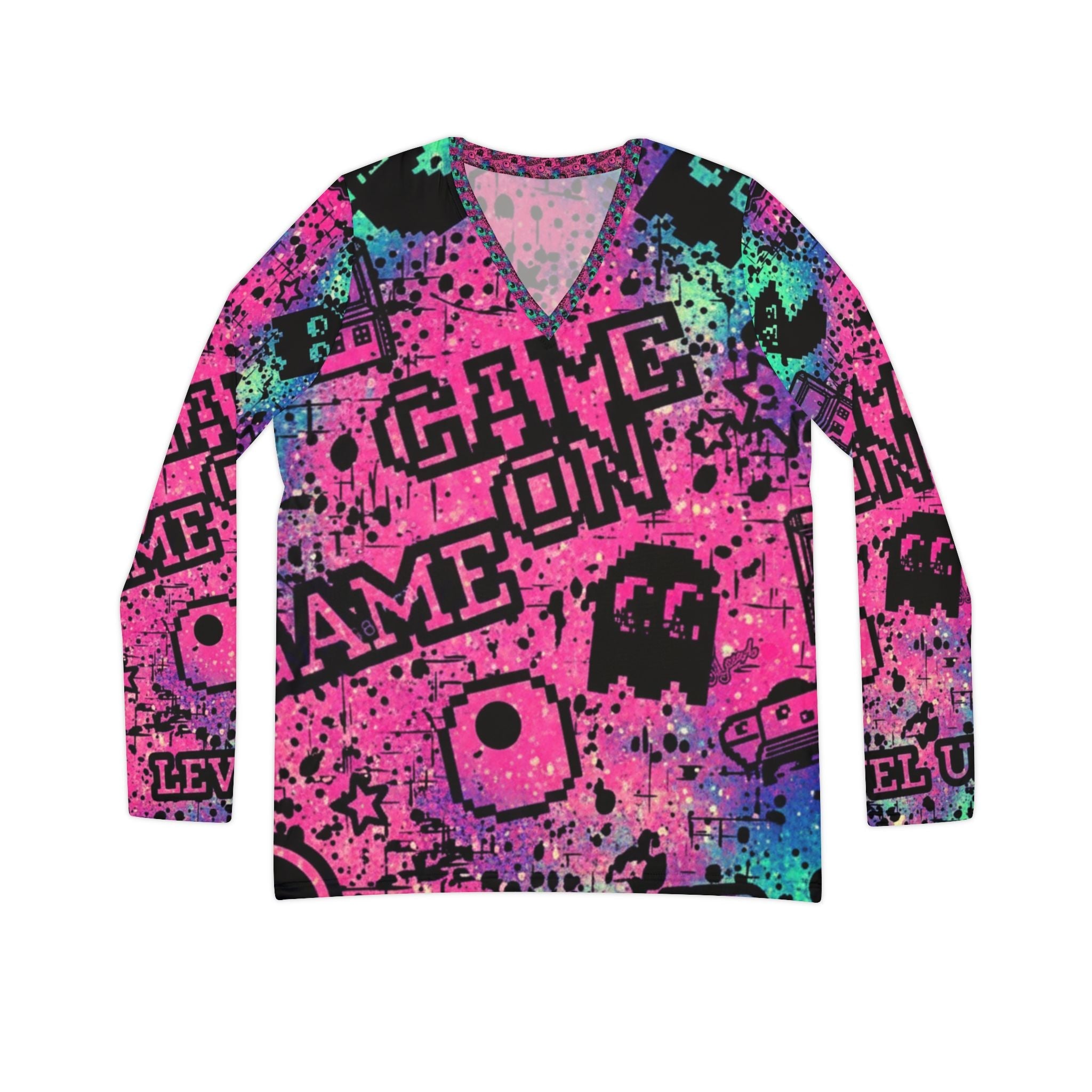 Women's Long Sleeve V-neck Shirt (AOP)