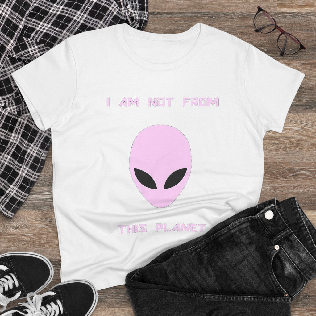 👽 I Am Not From This Planet — Women’s Alien Graphic Tee Printify