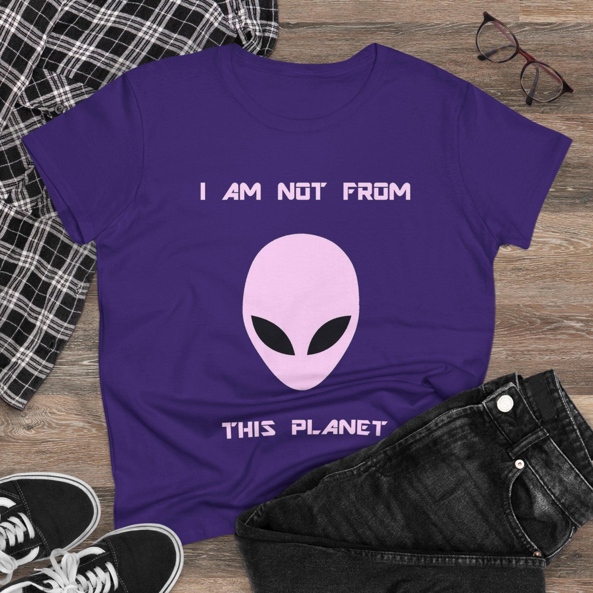 👽 I Am Not From This Planet — Women’s Alien Graphic Tee Printify
