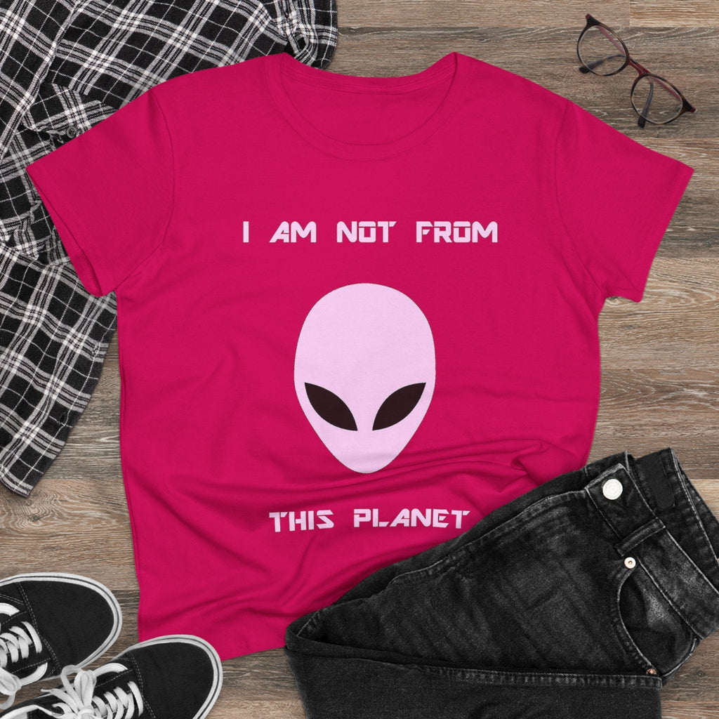 👽 I Am Not From This Planet — Women’s Alien Graphic Tee Printify