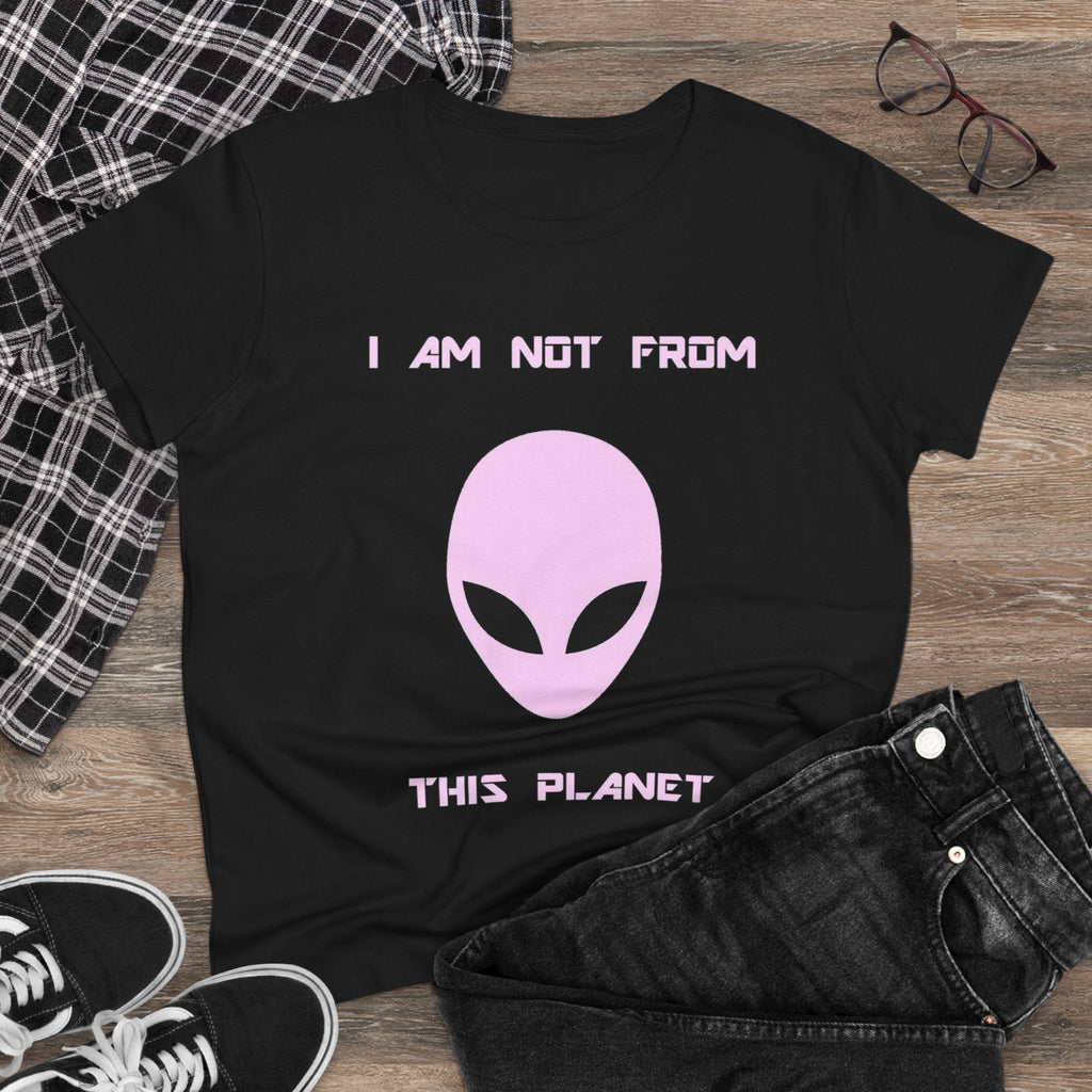👽 I Am Not From This Planet — Women’s Alien Graphic Tee Printify