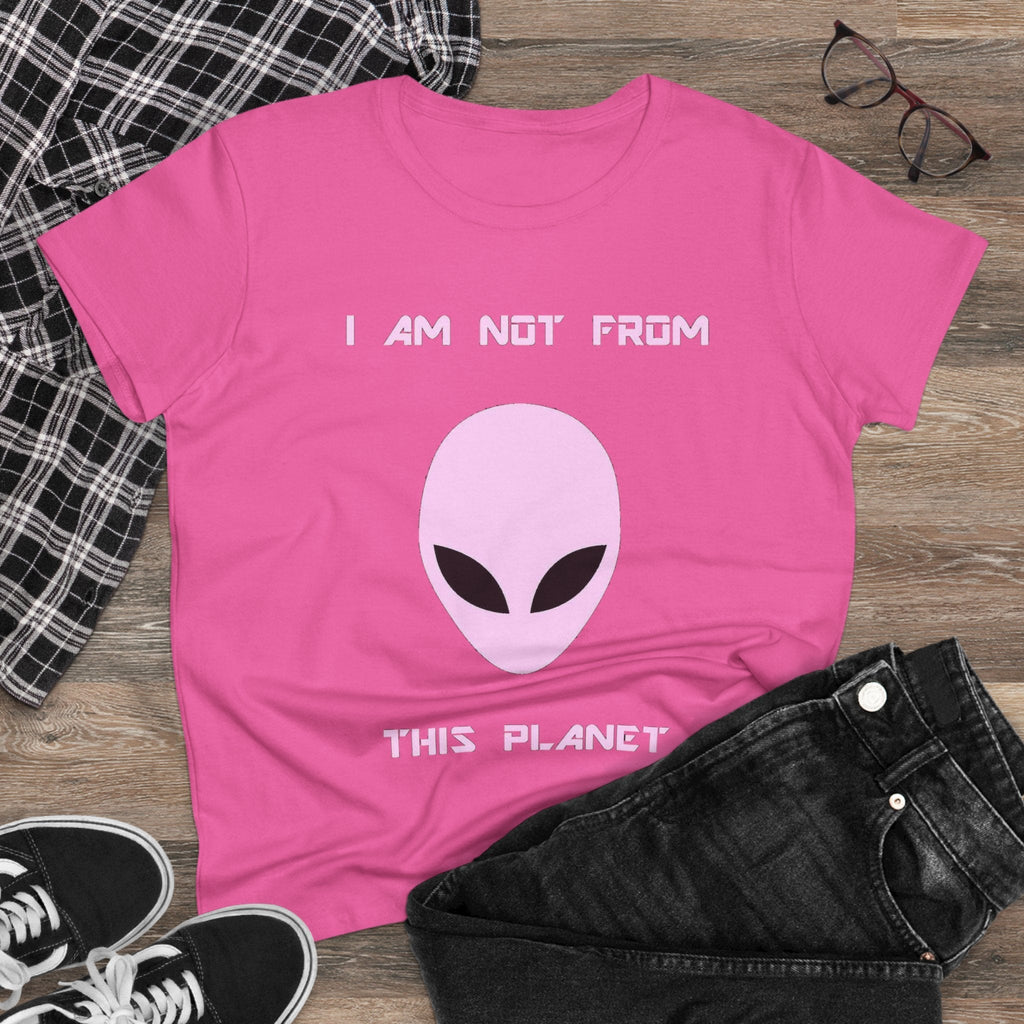 👽 I Am Not From This Planet — Women’s Alien Graphic Tee Printify
