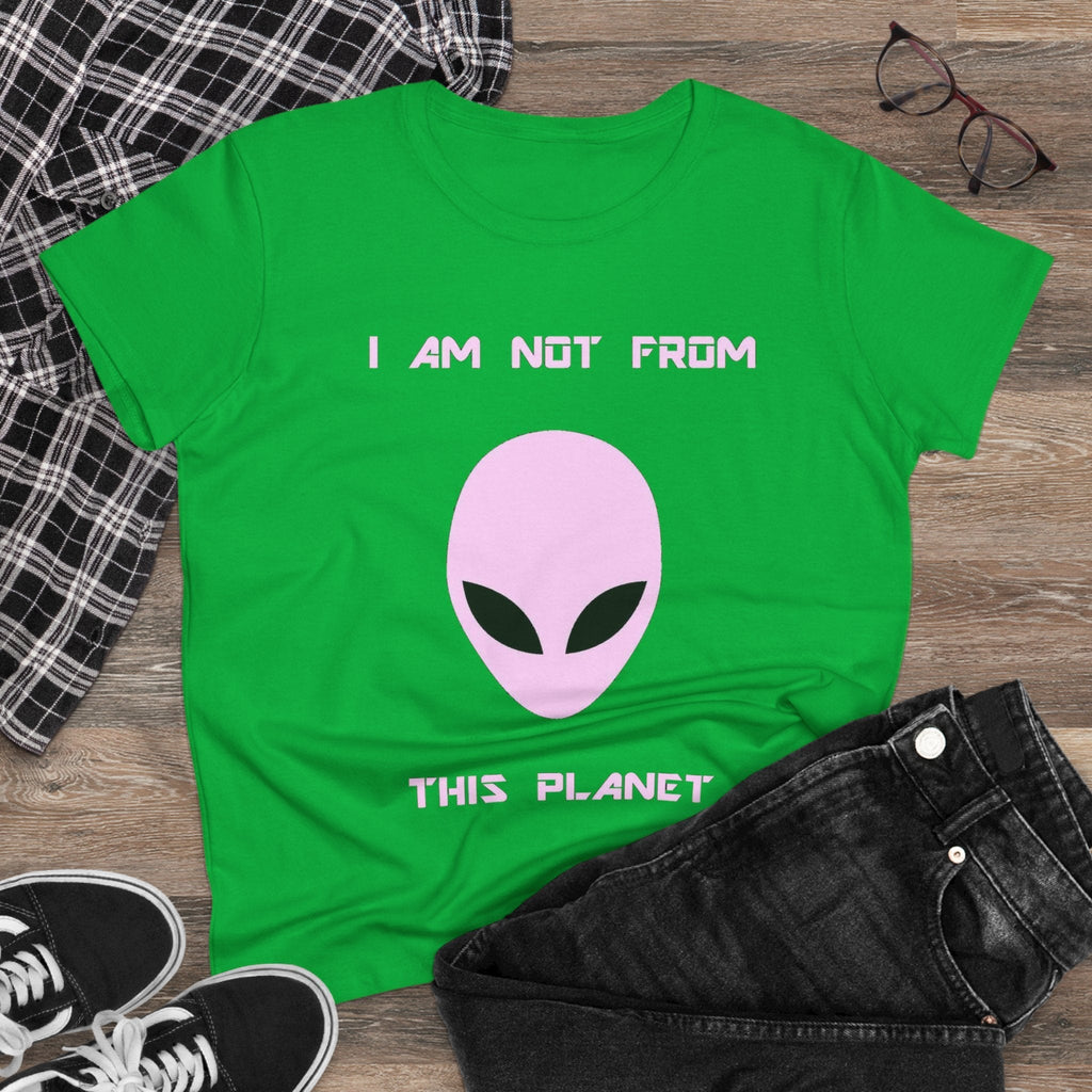 👽 I Am Not From This Planet — Women’s Alien Graphic Tee Printify