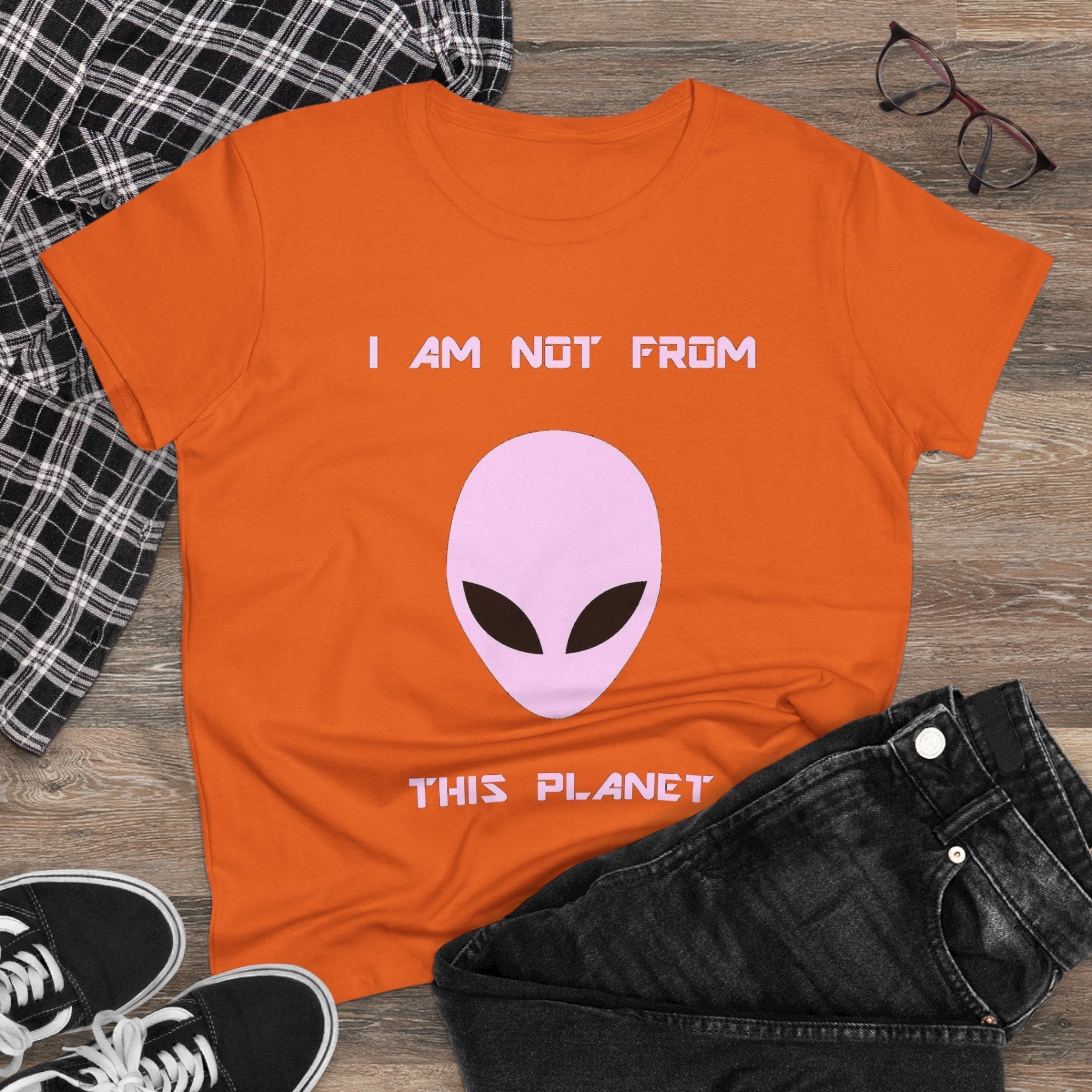 👽 I Am Not From This Planet — Women’s Alien Graphic Tee Printify