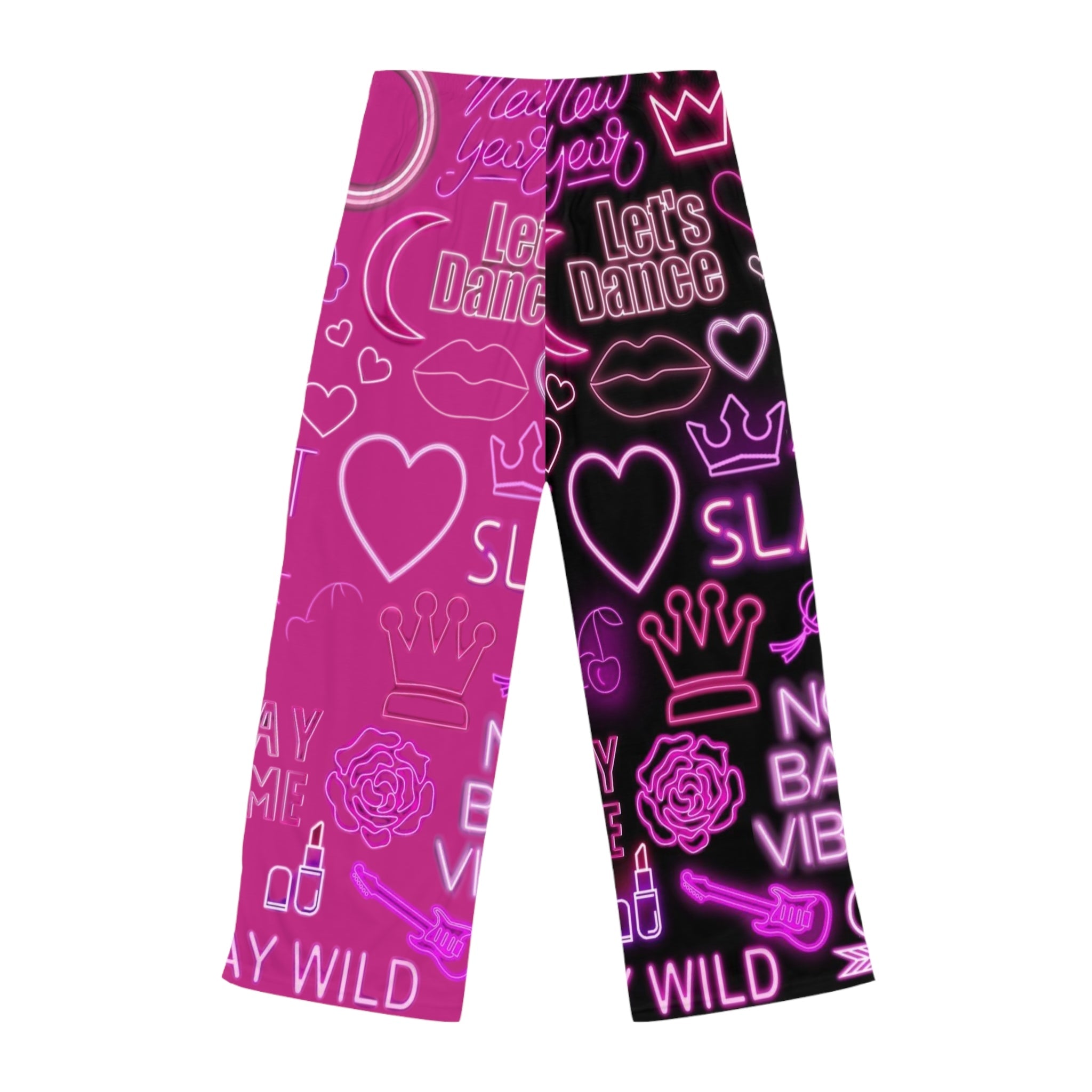 Women's Neon Pattern Pajama Pants, Fun Sleepwear, Dancing Theme, Gift for Her, Cozy Lounge Pants, Casual Nightwear