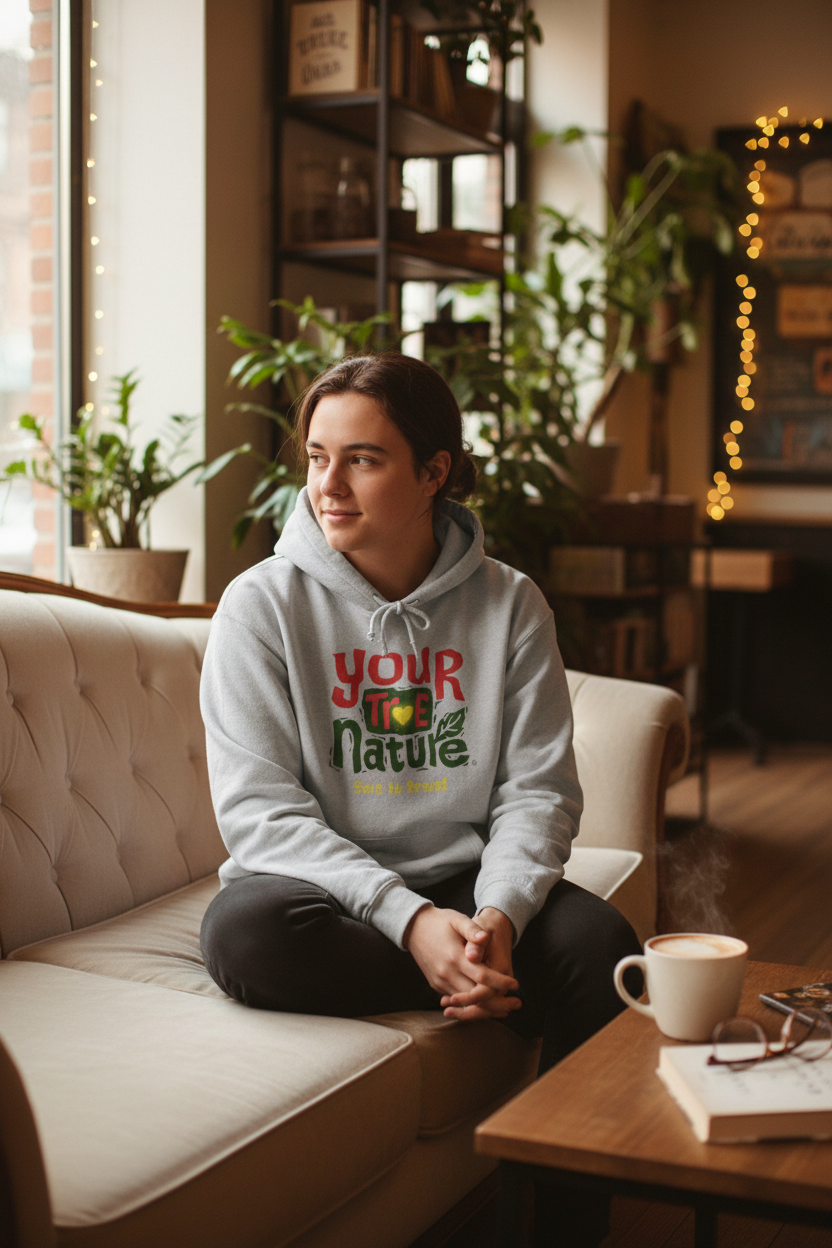 Your True Nature Hoodie — Coffee Shop Lifestyle