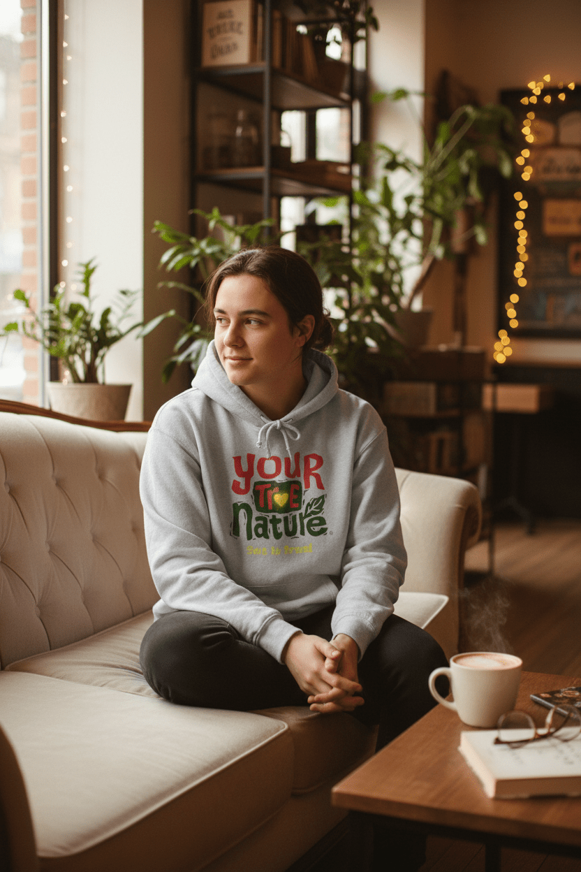 Your True Nature Hoodie — Coffee Shop Lifestyle