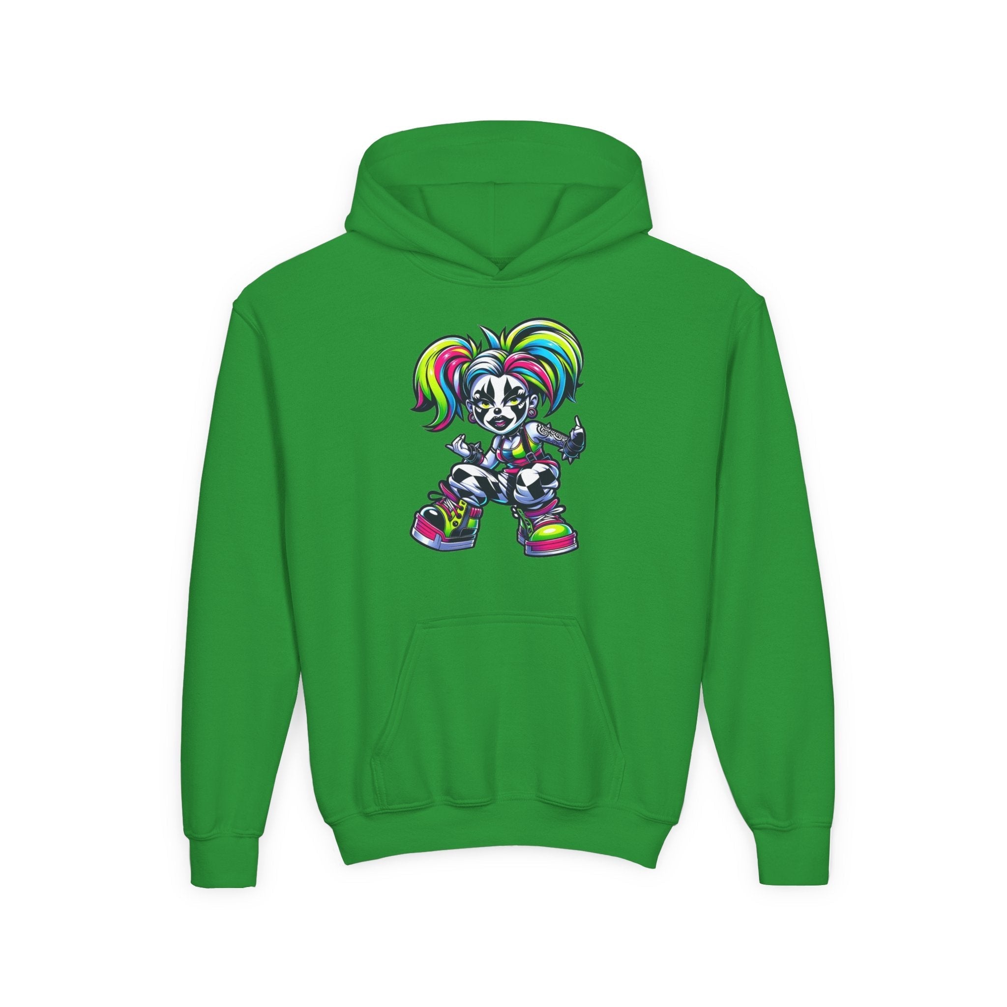 Youth Hooded Sweatshirt with Colorful Cool Panda Design, Fun Hoodie for Kids, Perfect Gift for Birthdays and Holidays, Cozy [...] Printify