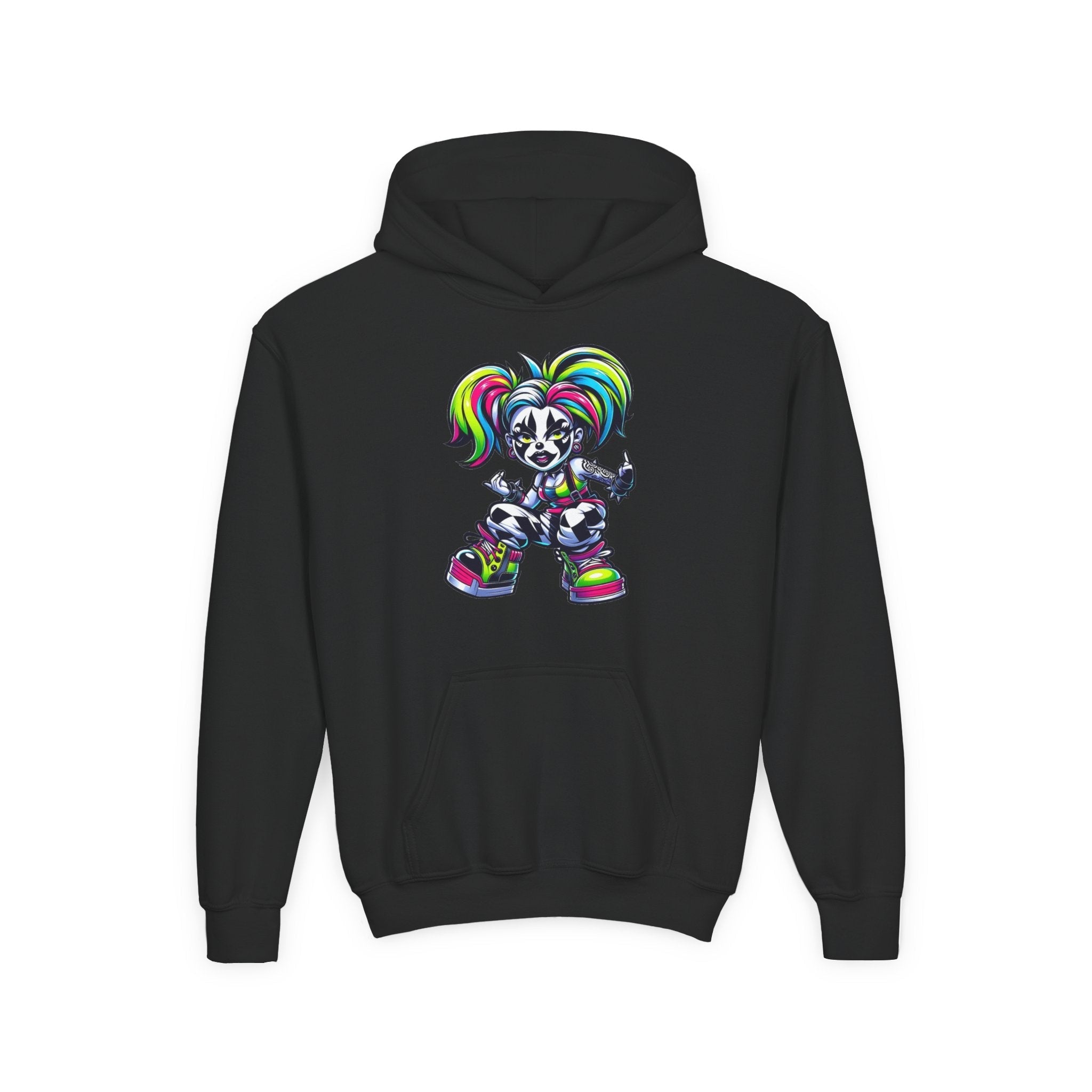 Youth Hooded Sweatshirt with Colorful Cool Panda Design, Fun Hoodie for Kids, Perfect Gift for Birthdays and Holidays, Cozy [...] Printify