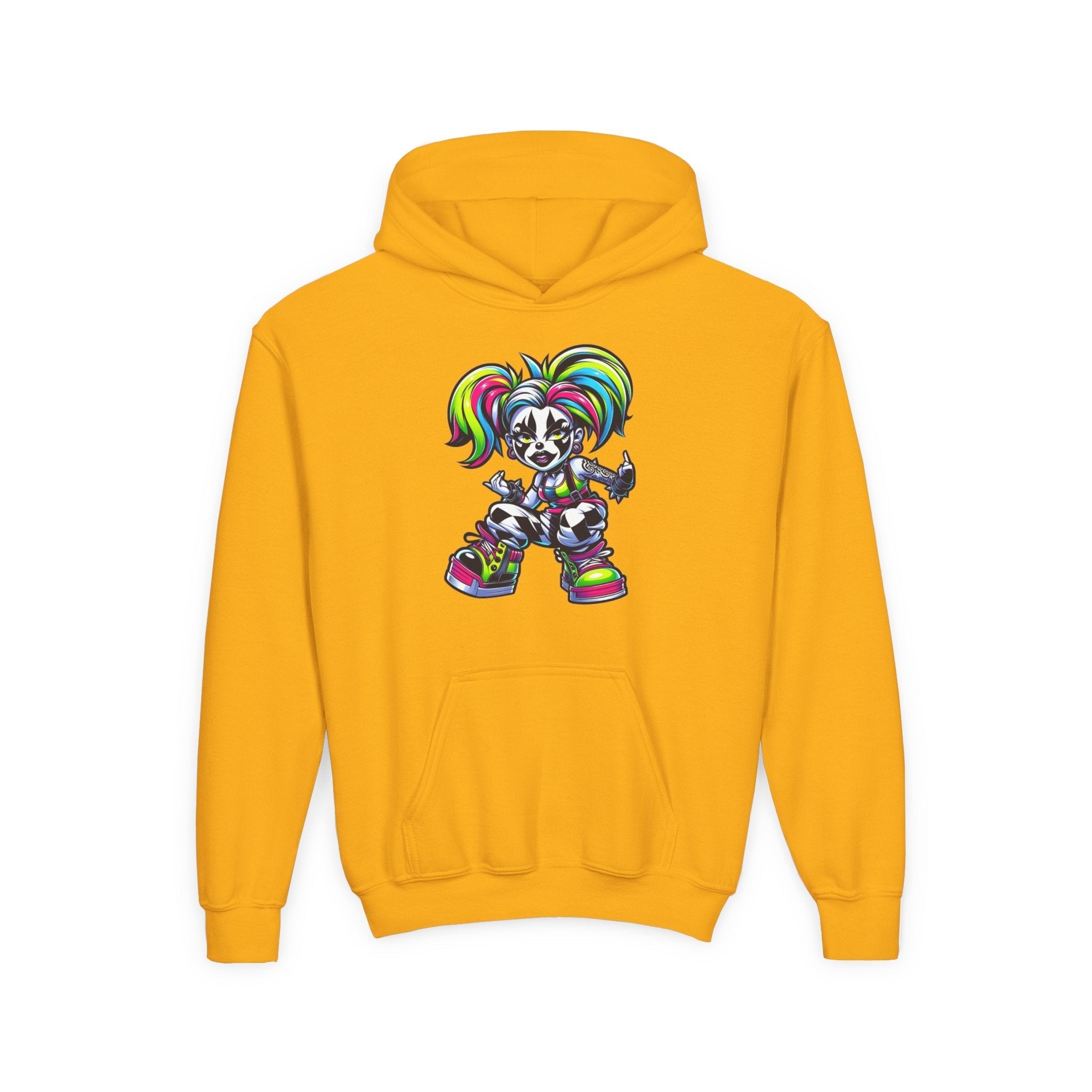 Youth Hooded Sweatshirt with Colorful Cool Panda Design, Fun Hoodie for Kids, Perfect Gift for Birthdays and Holidays, Cozy [...] Printify