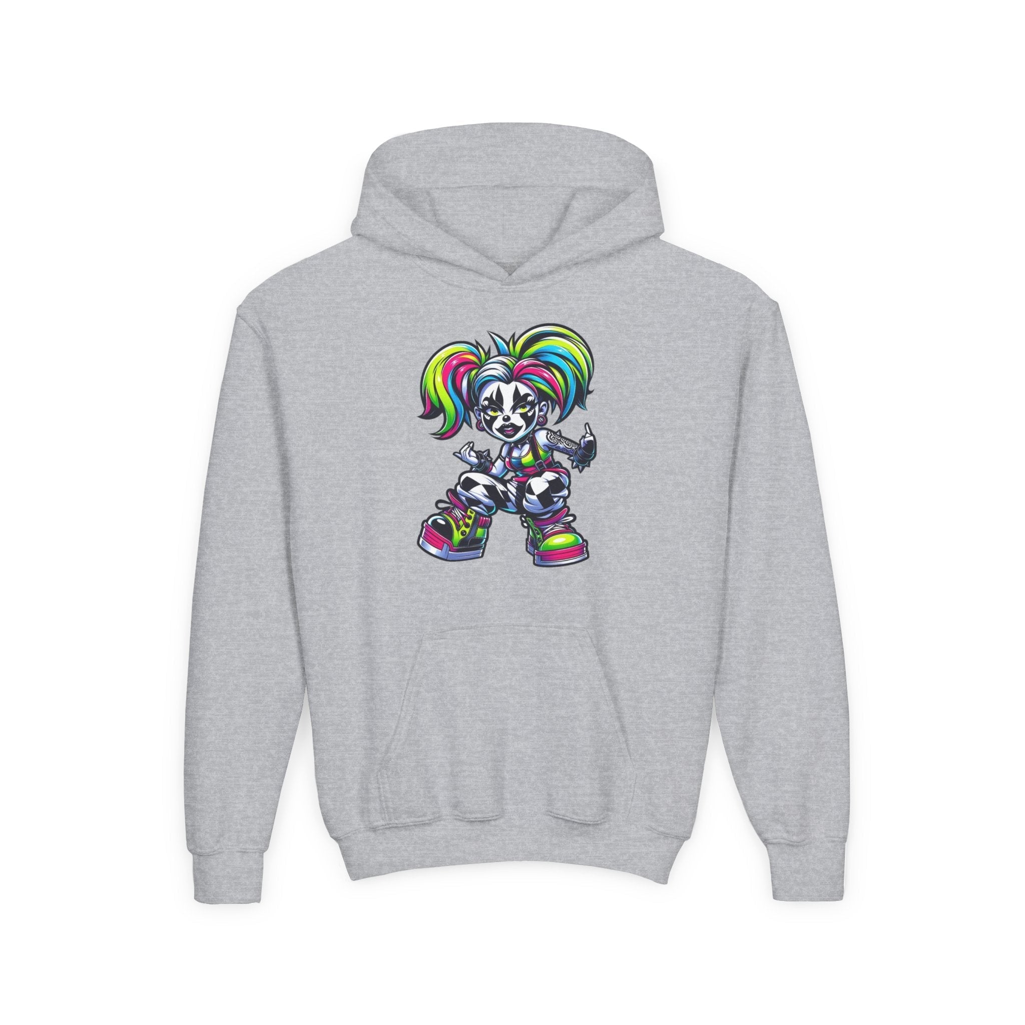 Youth Hooded Sweatshirt with Colorful Cool Panda Design, Fun Hoodie for Kids, Perfect Gift for Birthdays and Holidays, Cozy [...] Printify