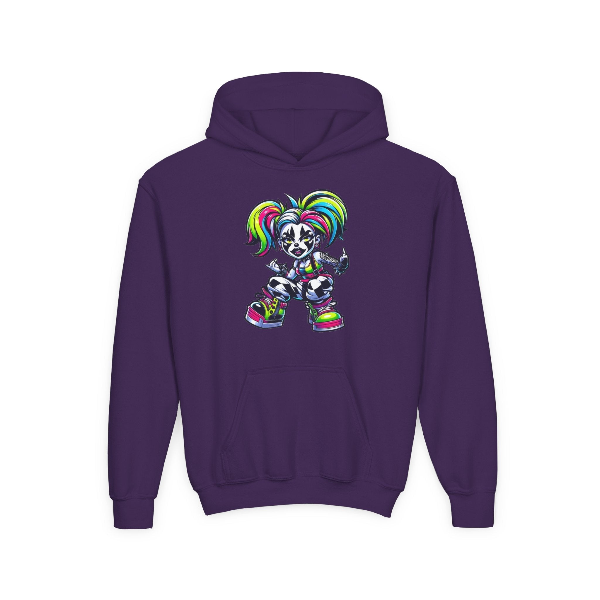 Youth Hooded Sweatshirt with Colorful Cool Panda Design, Fun Hoodie for Kids, Perfect Gift for Birthdays and Holidays, Cozy [...] Printify