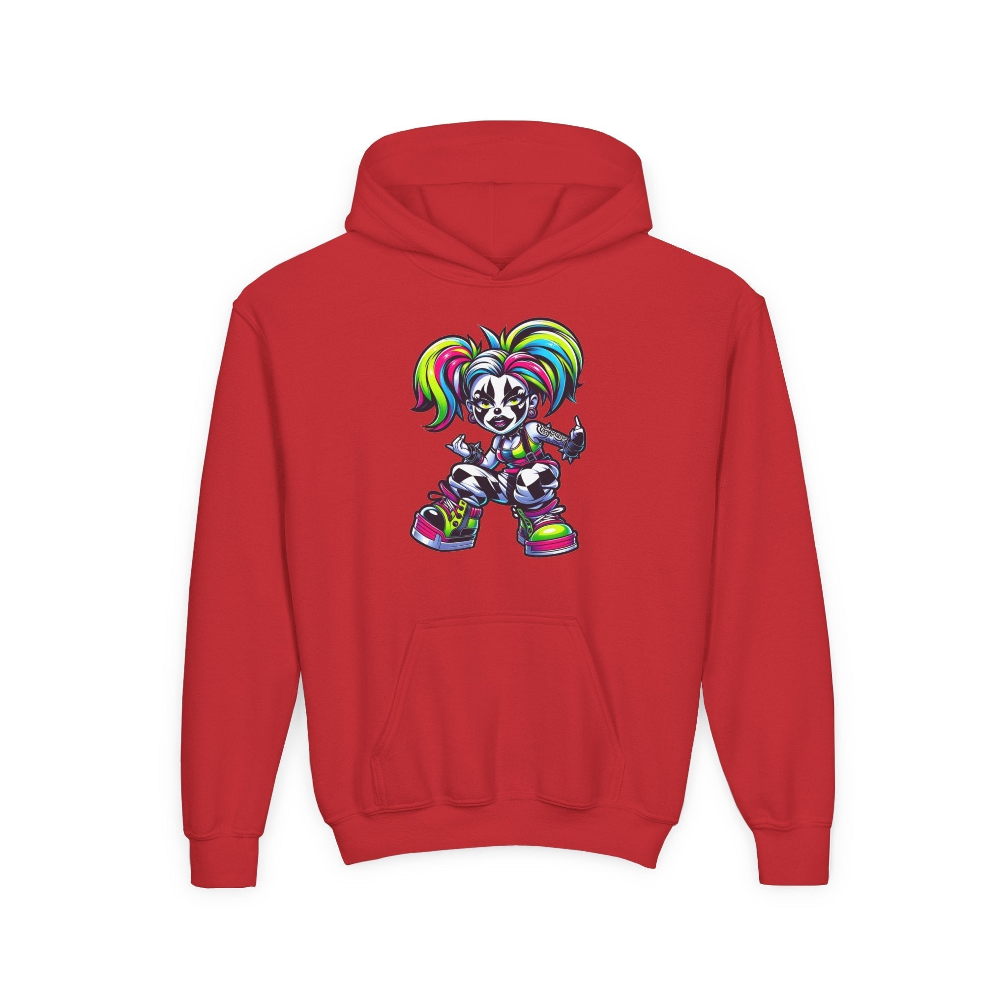 Youth Hooded Sweatshirt with Colorful Cool Panda Design, Fun Hoodie for Kids, Perfect Gift for Birthdays and Holidays, Cozy [...] Printify