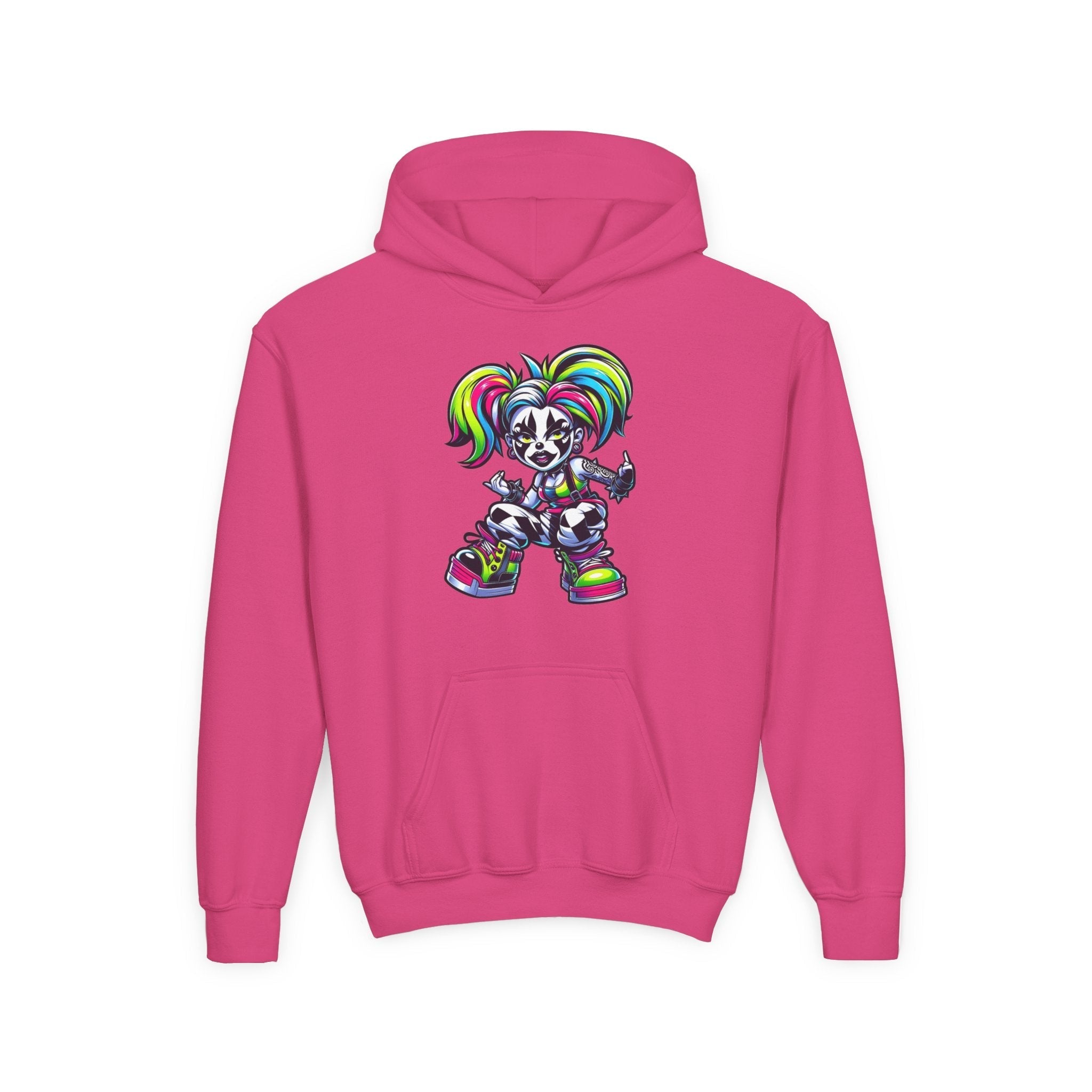 Youth Hooded Sweatshirt with Colorful Cool Panda Design, Fun Hoodie for Kids, Perfect Gift for Birthdays and Holidays, Cozy [...] Printify