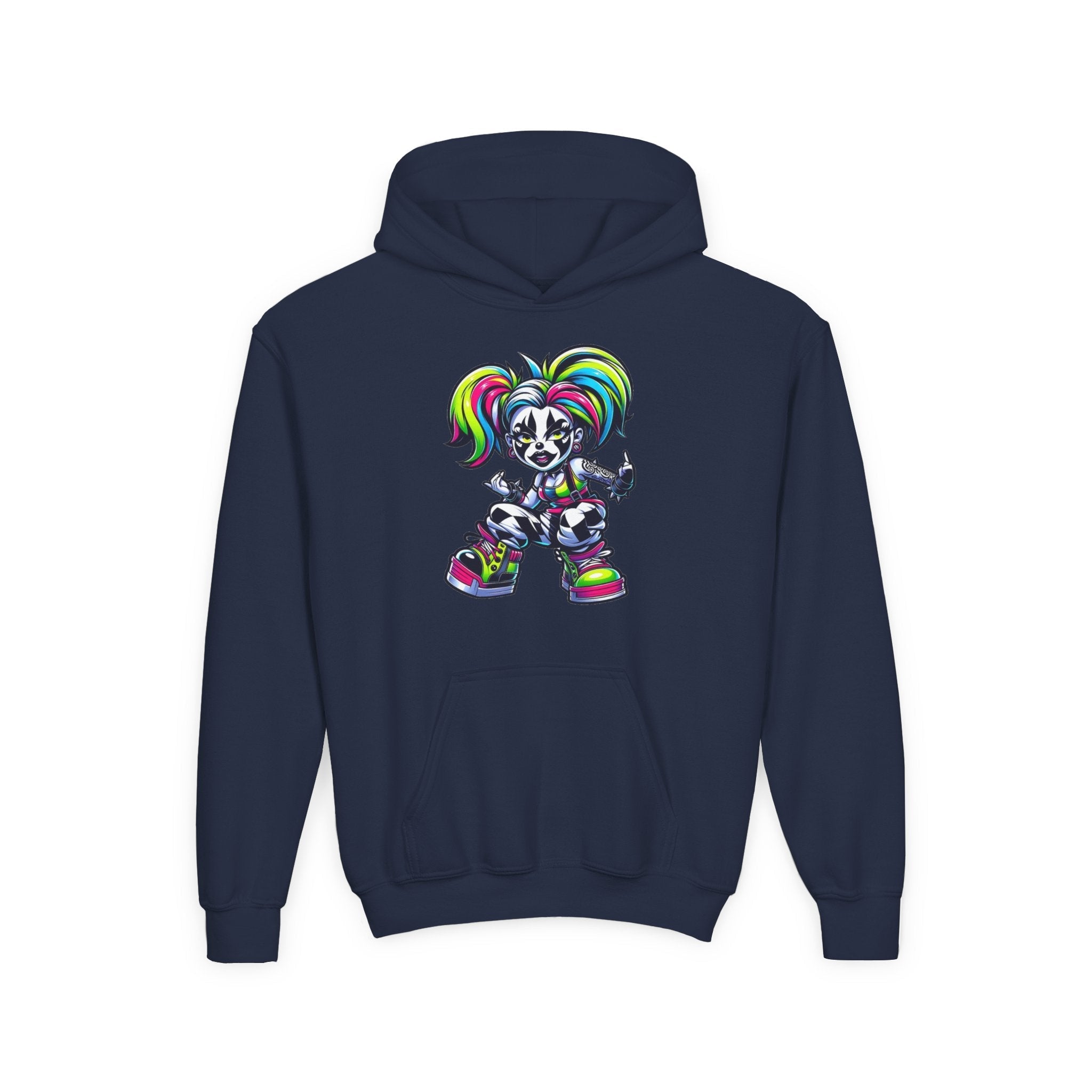 Youth Hooded Sweatshirt with Colorful Cool Panda Design, Fun Hoodie for Kids, Perfect Gift for Birthdays and Holidays, Cozy [...] Printify