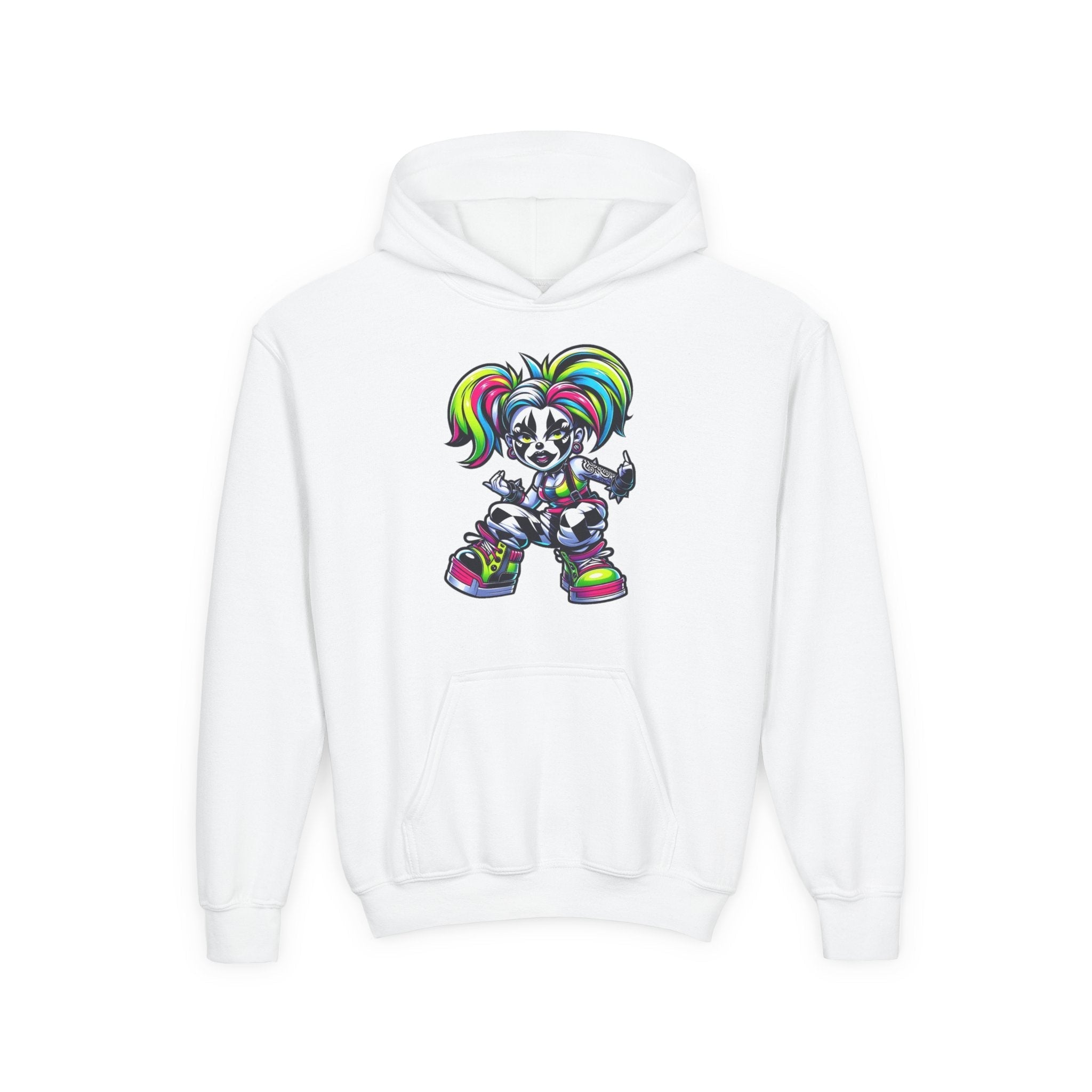 Youth Hooded Sweatshirt with Colorful Cool Panda Design, Fun Hoodie for Kids, Perfect Gift for Birthdays and Holidays, Cozy [...] Printify