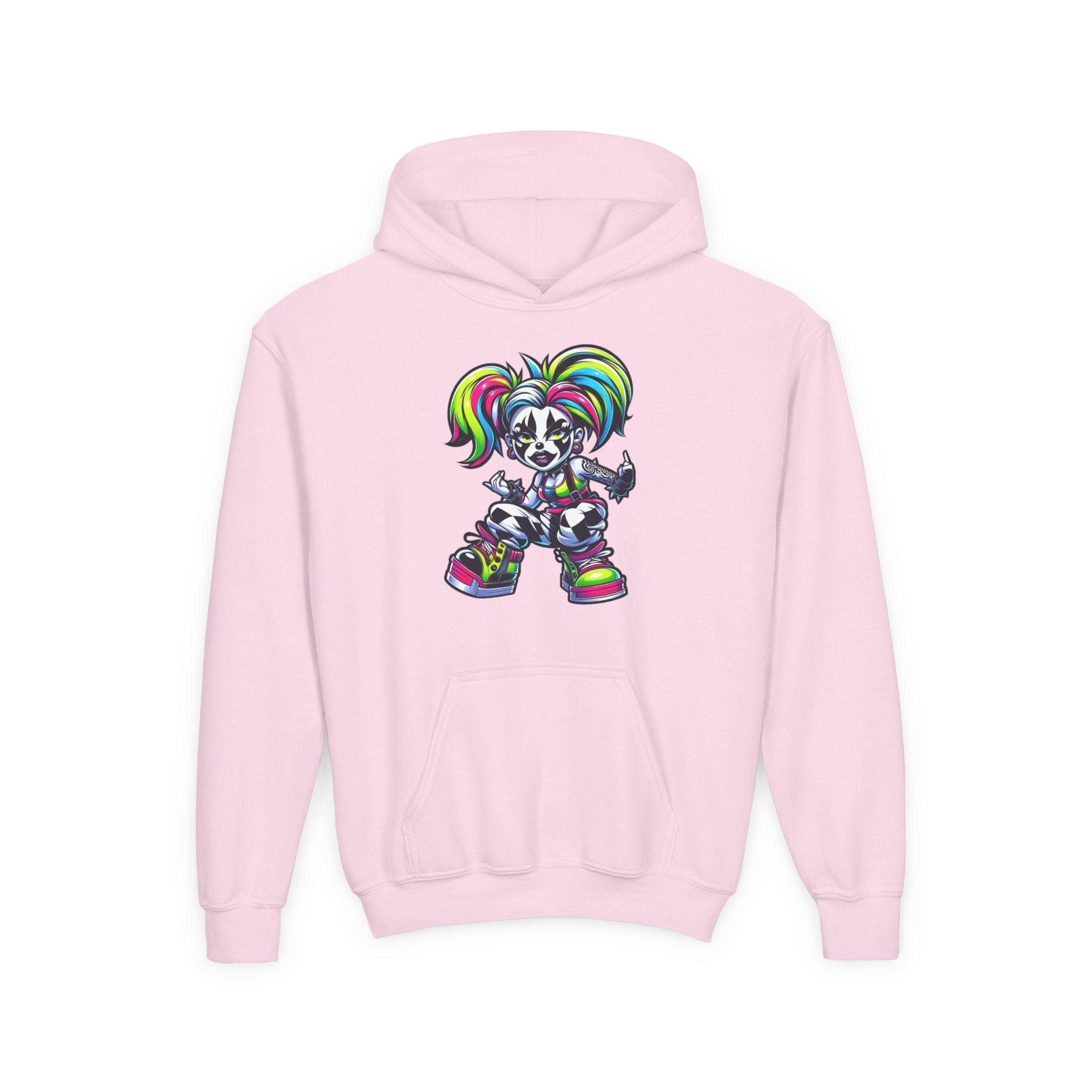 Youth Hooded Sweatshirt with Colorful Cool Panda Design, Fun Hoodie for Kids, Perfect Gift for Birthdays and Holidays, Cozy [...] Printify