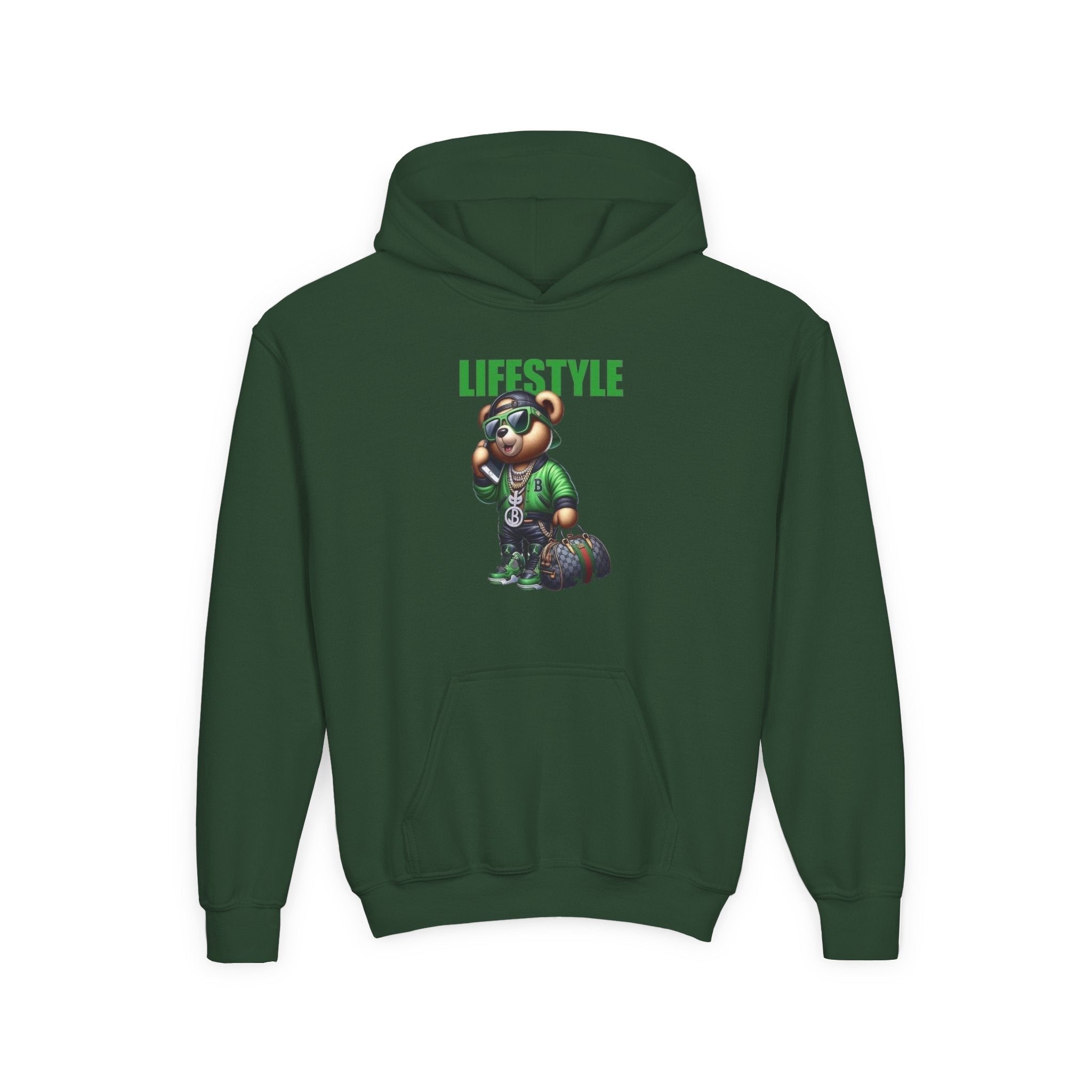Youth Hooded Sweatshirt with Lifestyle Design - Cozy, Stylish, Fun Wear for Kids, Perfect for Casual Days, Gift Ideas, Streetwear Printify